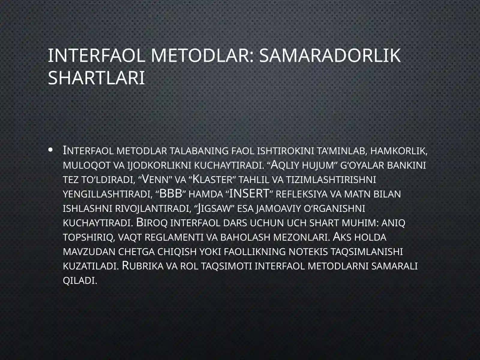 Ta’lim metodlari va vositalari 4