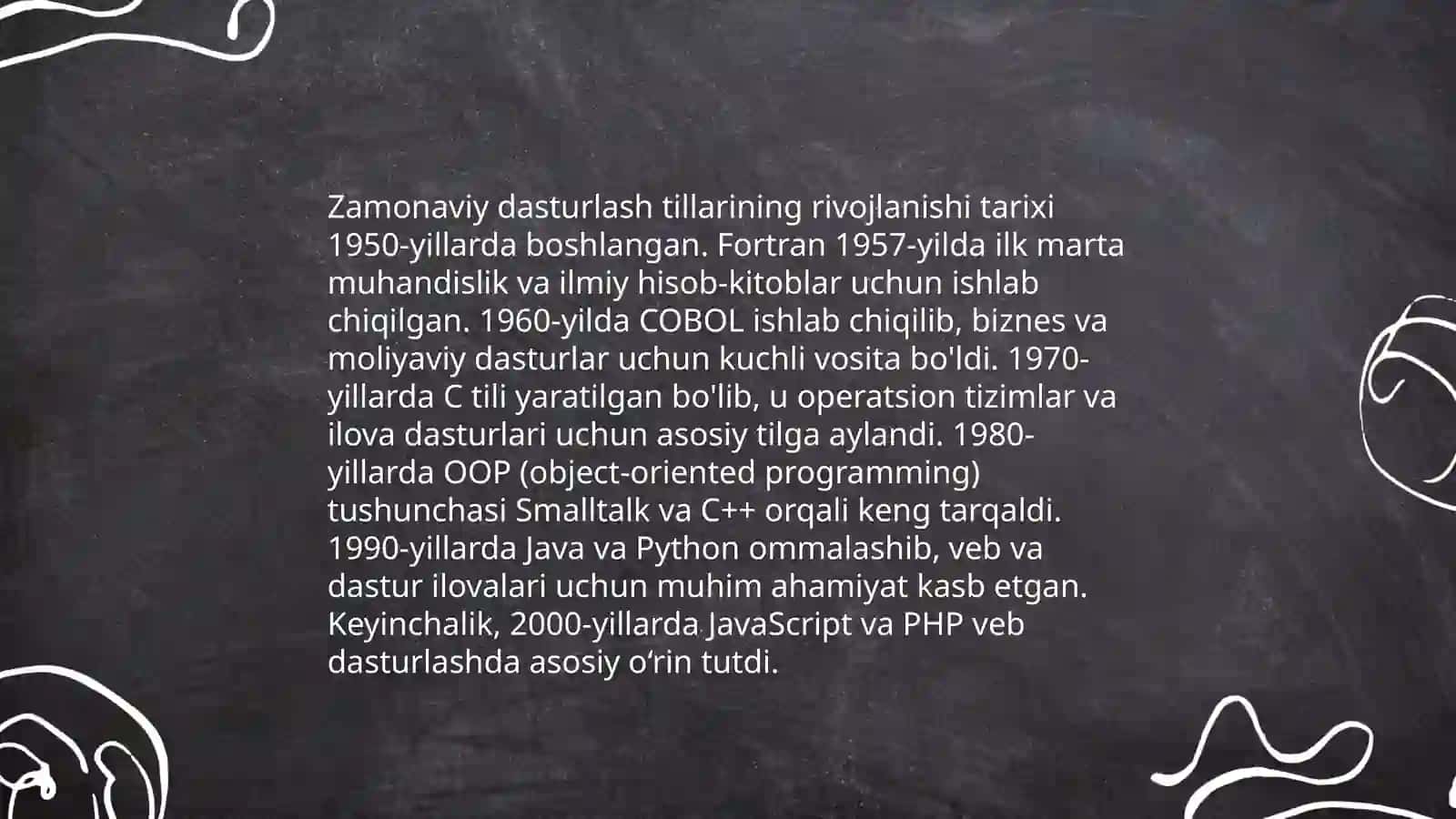 Zamonaviy dasturlash tillari tahlili 4