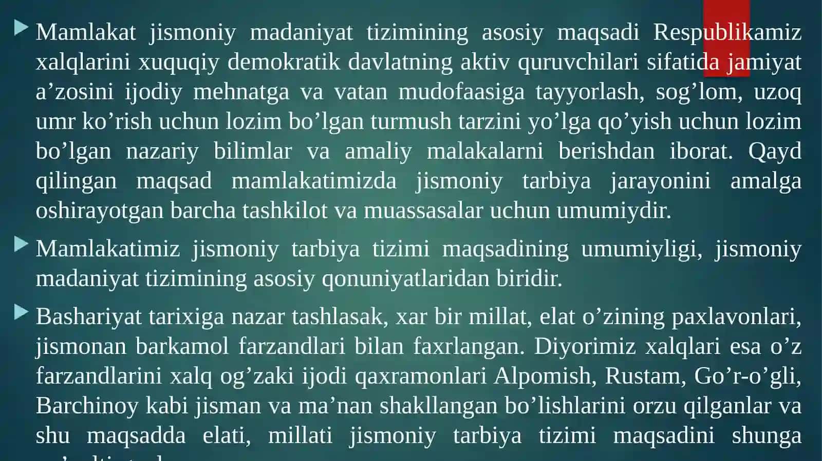 O‘zbekiston Respublikasida jismoniy madaniyat tizimini rivojlanishi 4