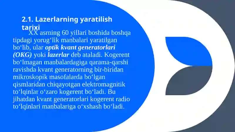 QATTIQ JISM LAZERLARI,LAZERLARNING YARATILISHTARIXI 4