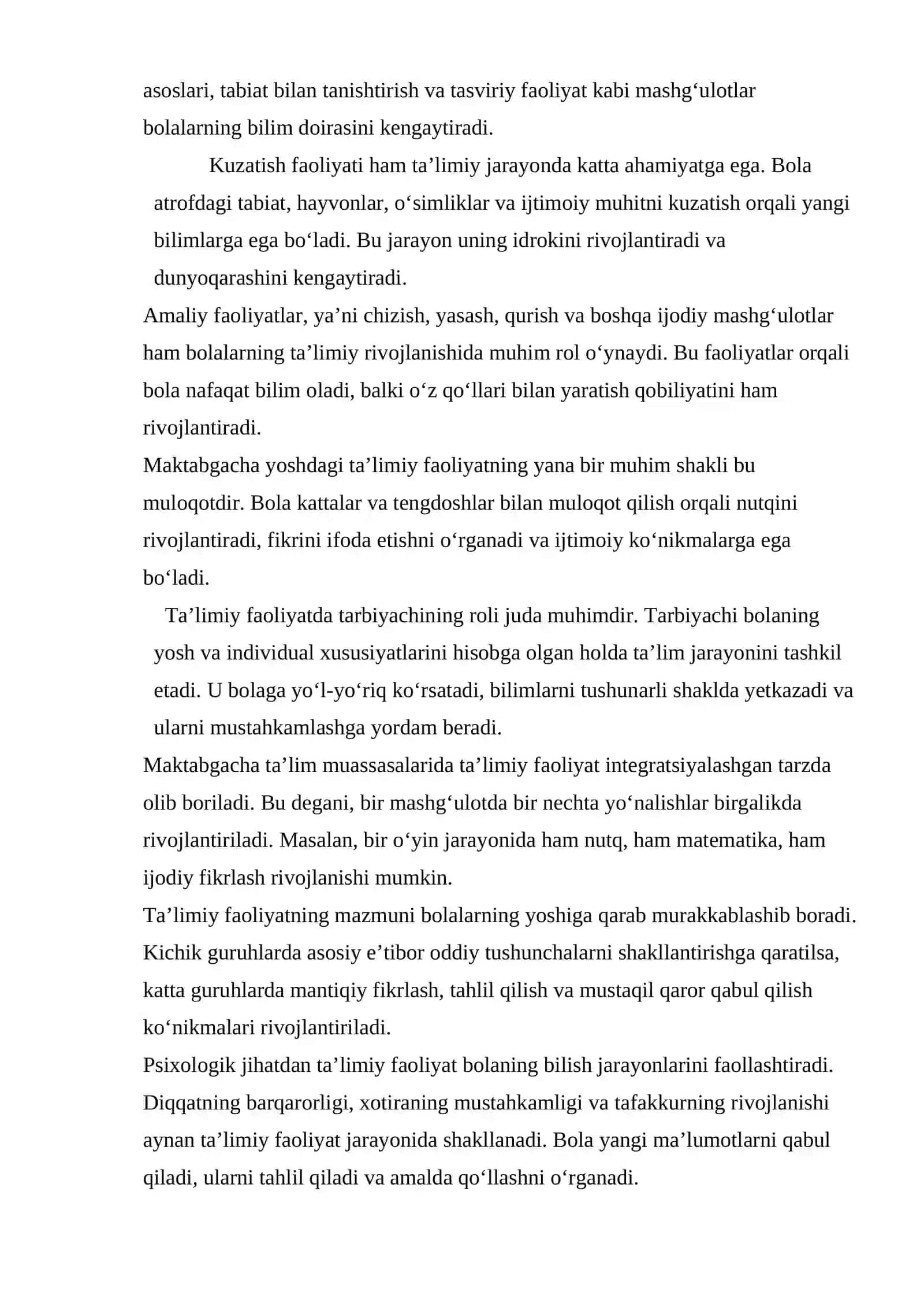 Bolalarni maktabga tayyorlashda ta’limiy faoliyatning ahamiyati 4