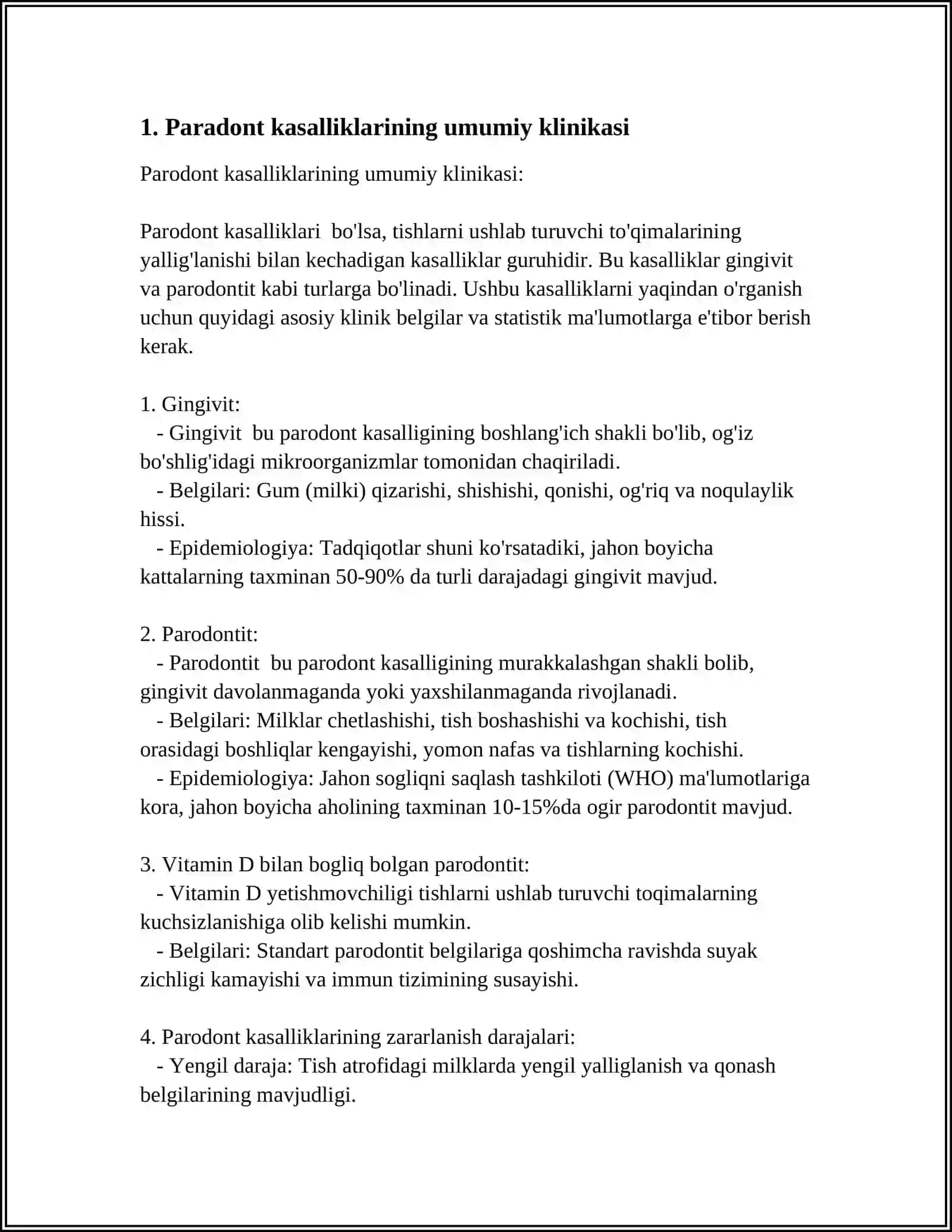 QON KASALLIKLARIDA PARADONT OZGARISHLARI KLINIKASI, QIYOSIY TASHHISI, DAVOLASH, PROFILAKTIKASI 4