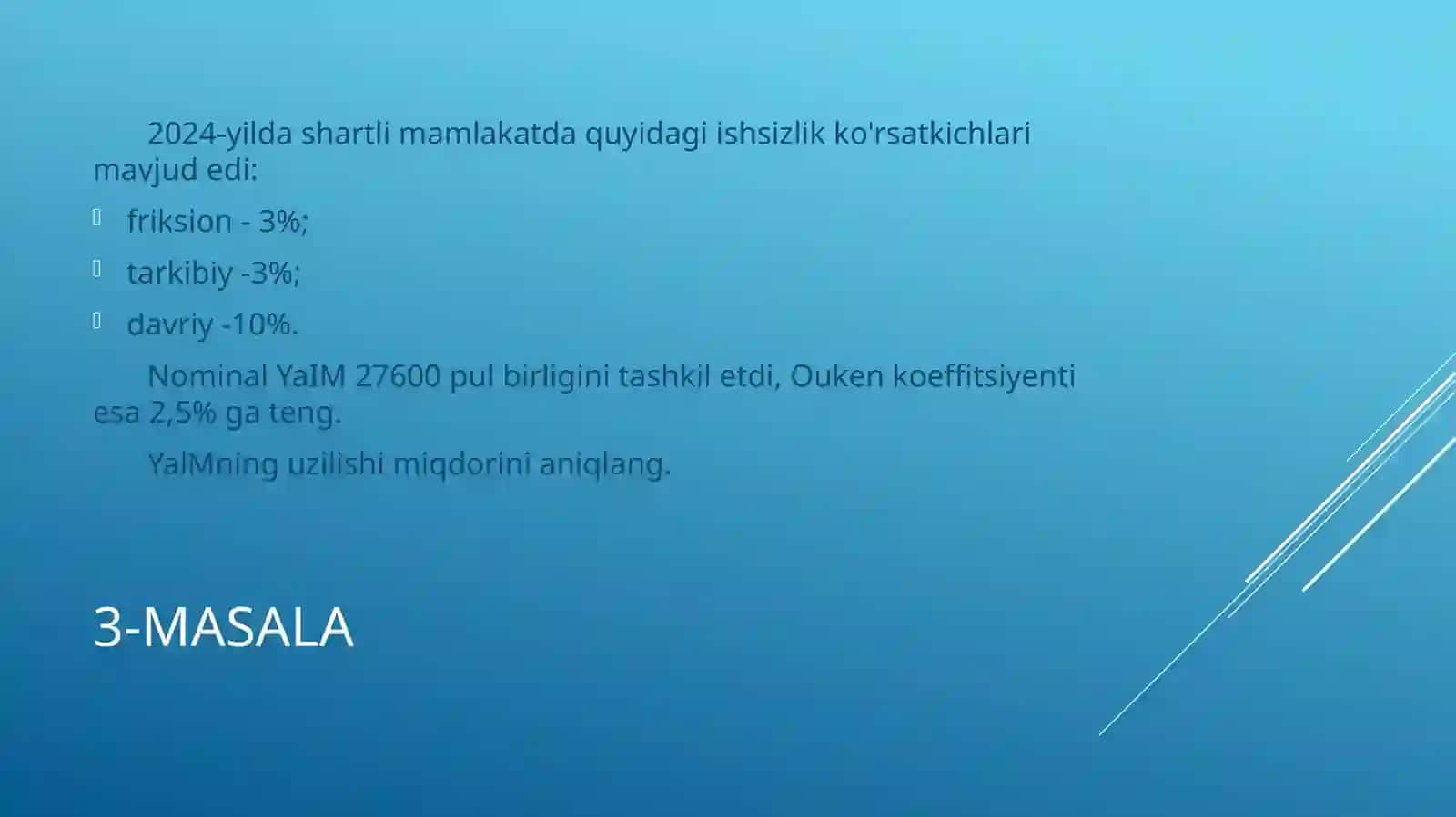 Iqtisodiy tebranish. ishsizlik. 4
