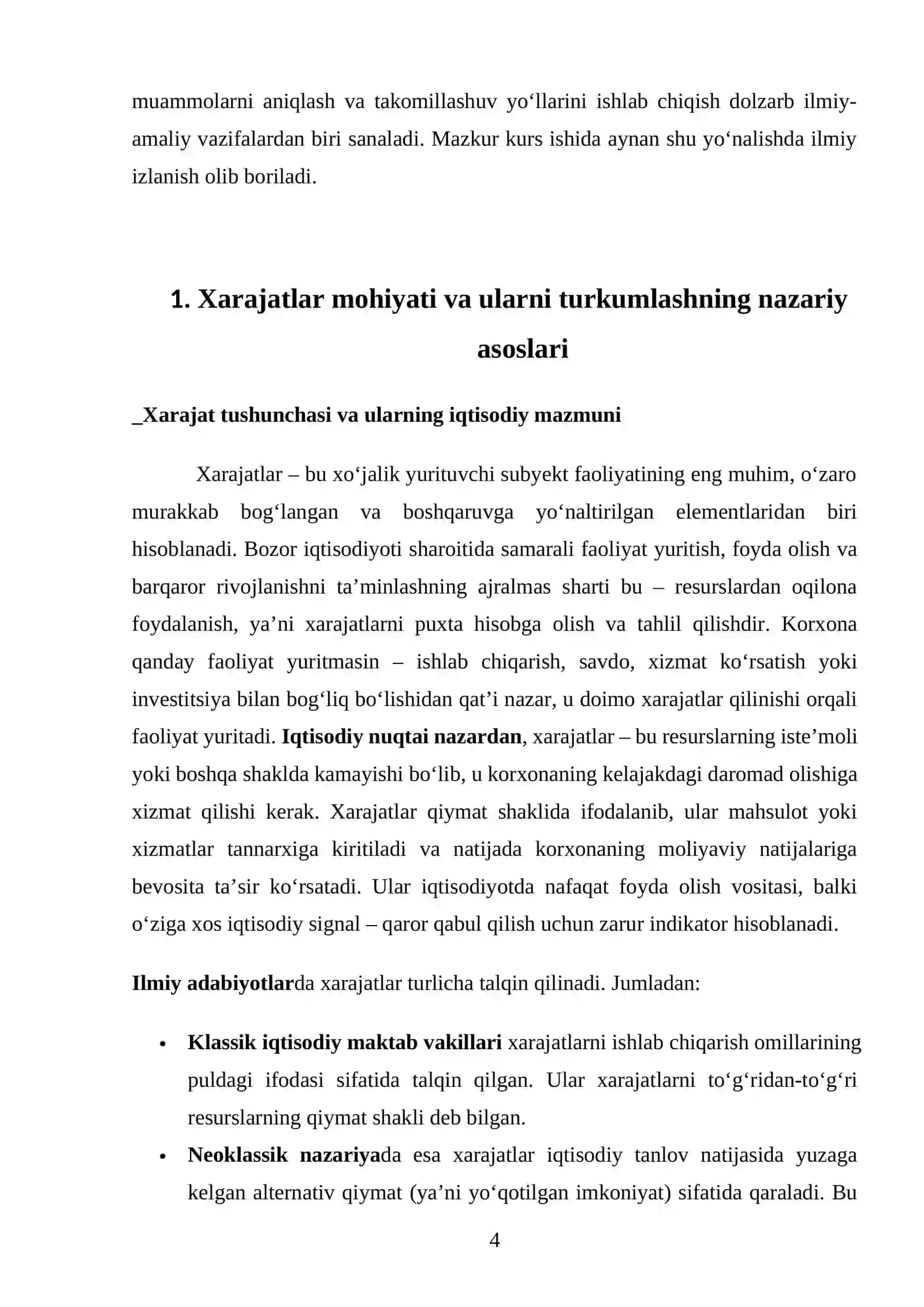 HARAJATLAR TURKUMLANISHI VA HISOBINING NAZARIY ASOSLARI 4