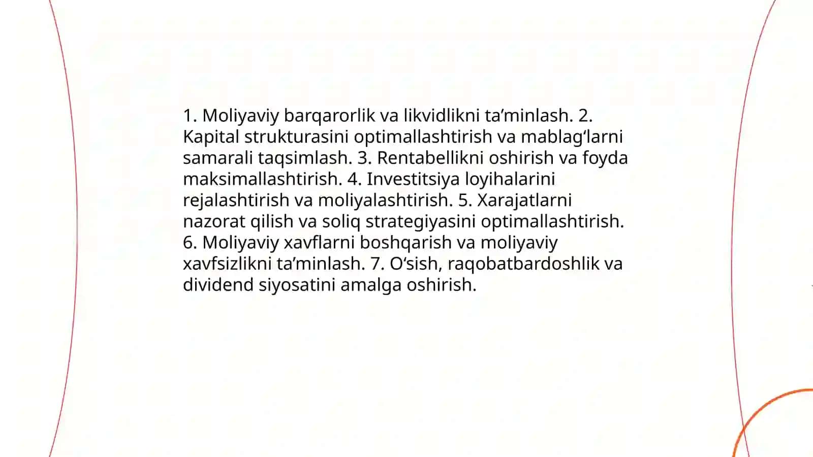 Korxona moliyasining mazmuni va vazifalari 4