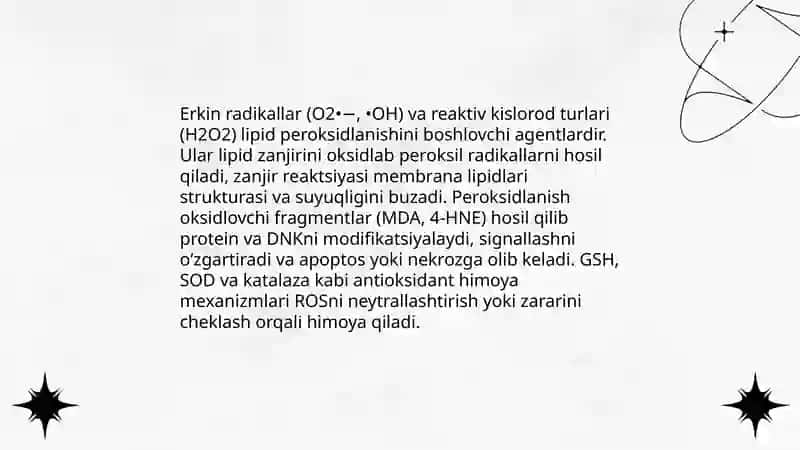 Lipidlarni peroksidlanishi va hujayra shikastlanishi patogenezidagi ahamiyati 4