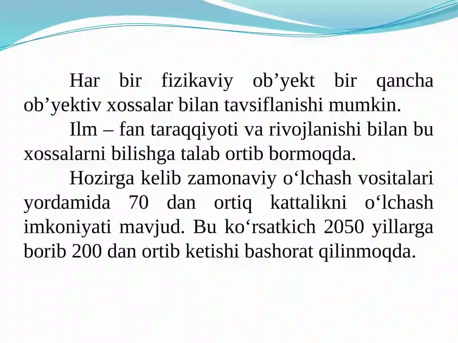 KATTALIKLAR VA O‘LCHASH BIRLIKLARI 4