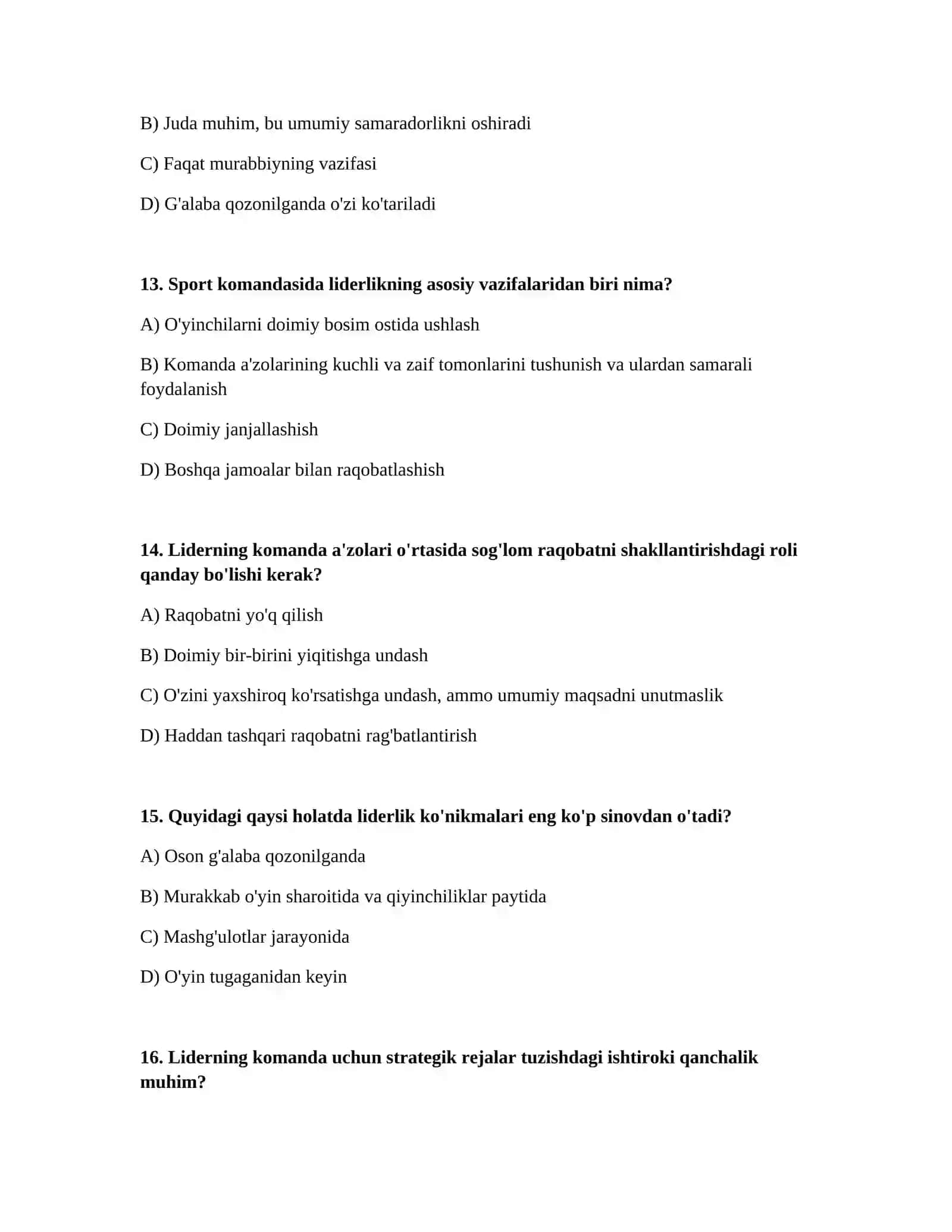 Sport komandasida liderlik 4