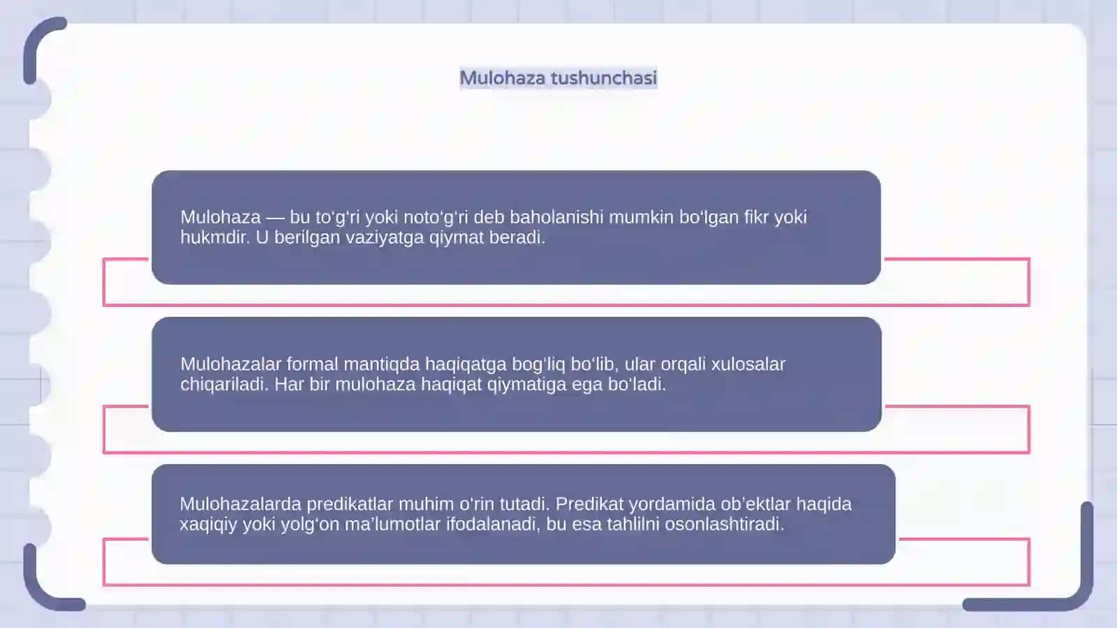 Mulohaza va predikatlar 4