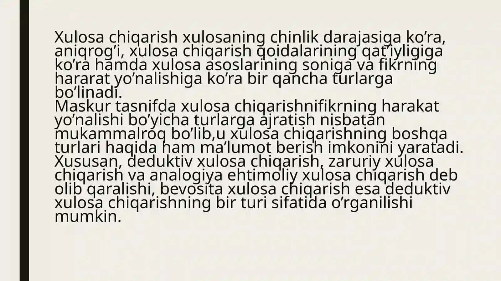Xulosachiqarishning umumiy mantiqiy tavsifi 4