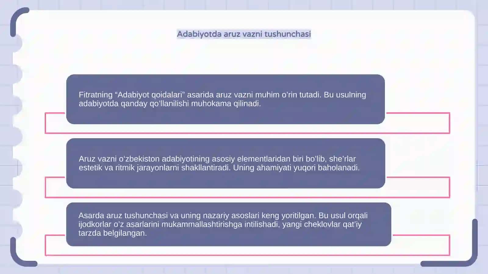 Fitratning "Adabiyot qoidalari" asarida aruz vazni 4