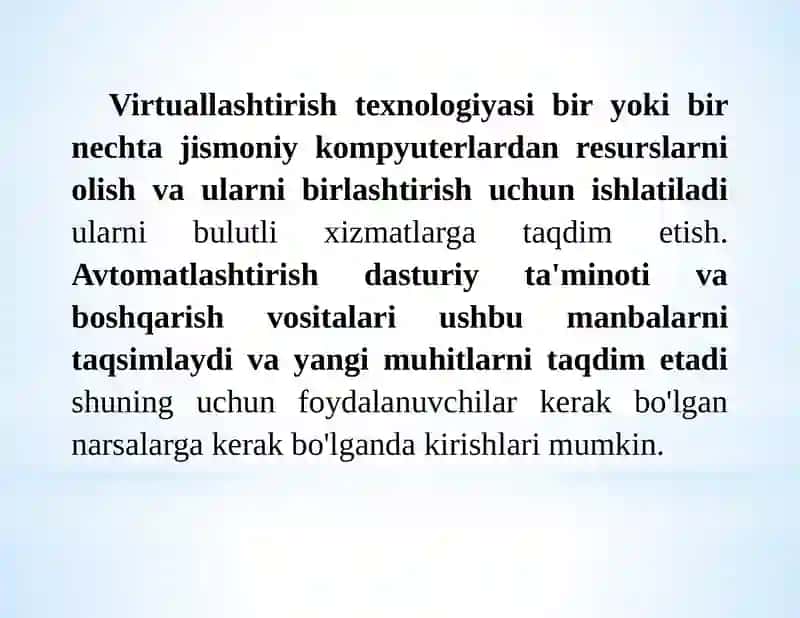 Bulutli infrastruktura taqdim etadigan xizmatlar 4