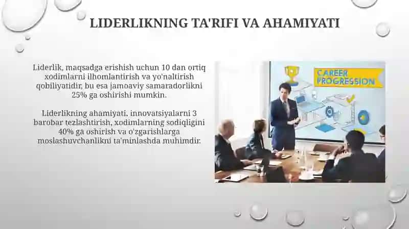 Rahbarlik boshqaruv usullari va xodimlarni boshqarish 4
