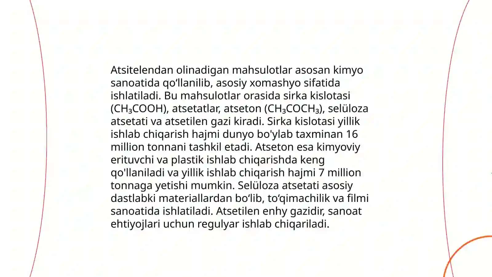 Atsitelendan turli kimyoviy vositalar tayyorlash 4