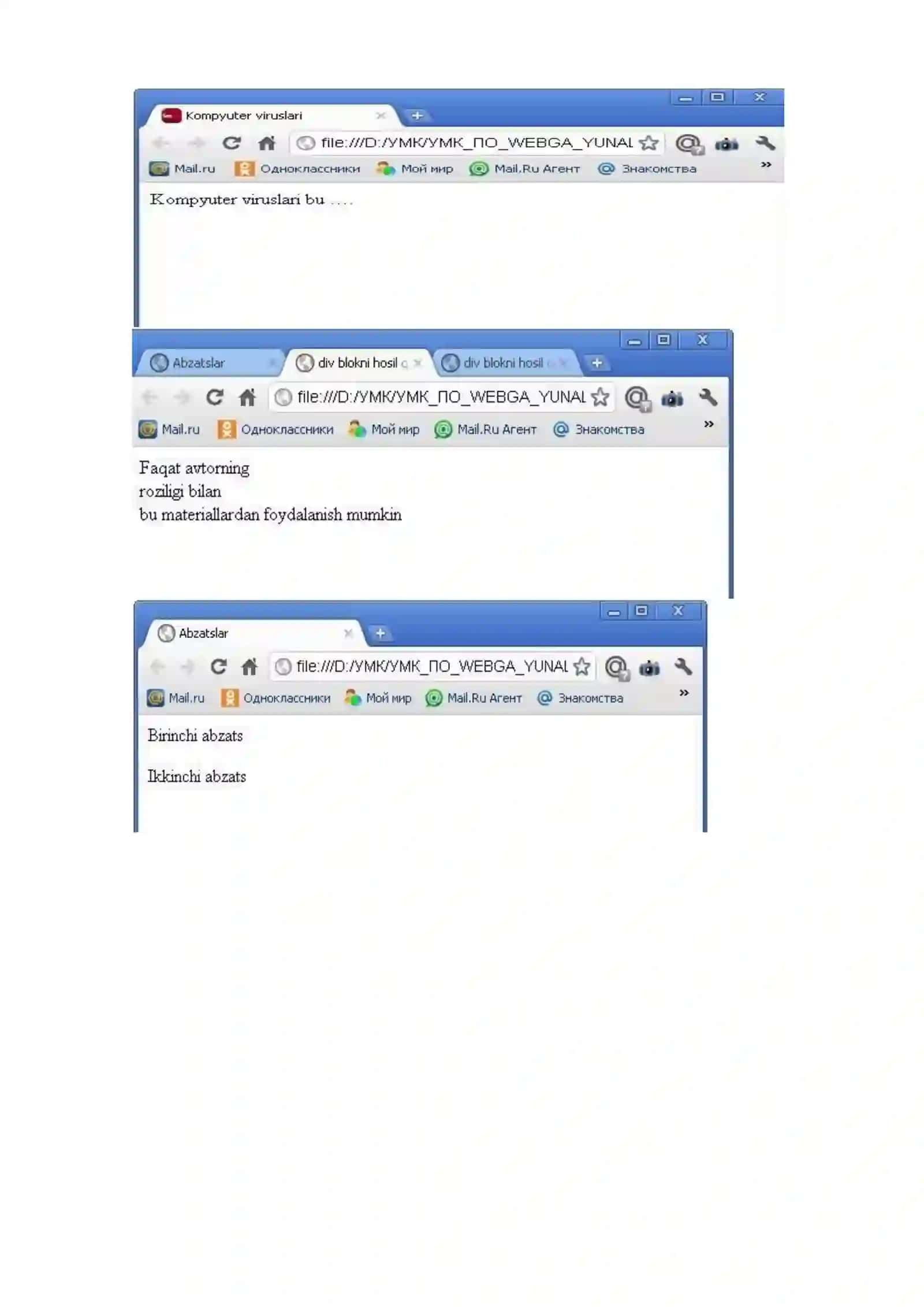 HTML teglari 4