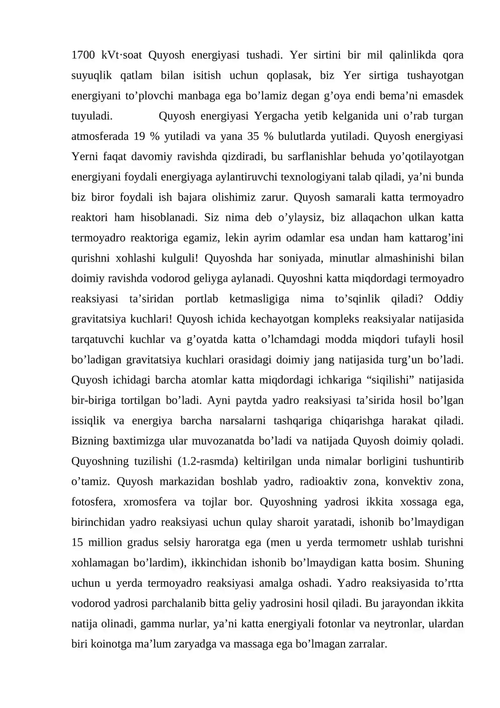 Quyosh haroratidan energiya olish mavzusida tayyor sifatli refarat. 4