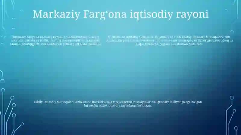 Oʻzbekiston Iqtisodiy Geografik Rayonlari Va Yirik Tabbiy Iqtisodiy Mintaqalari 4