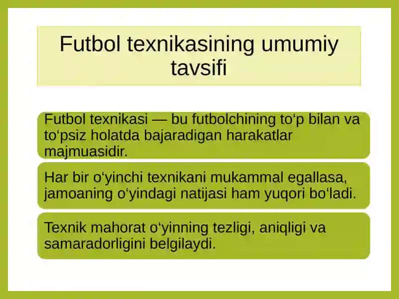 MAYDON O‘YINCHISINING TEXNIKASI 4