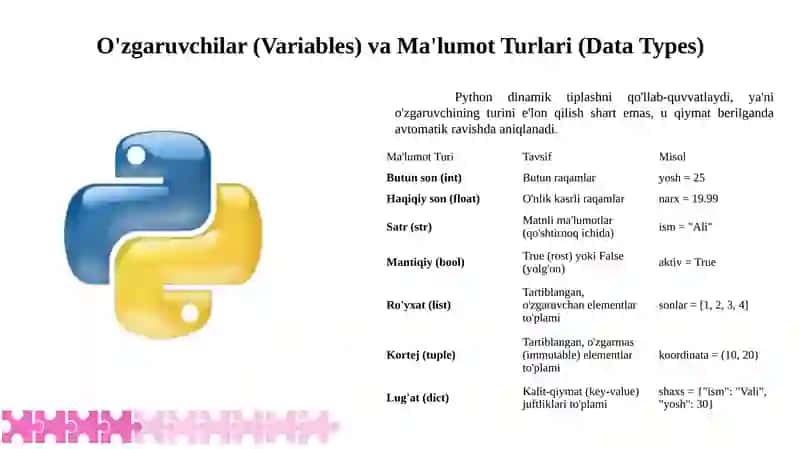 Pythonning asosiy konstruksiyalari 4