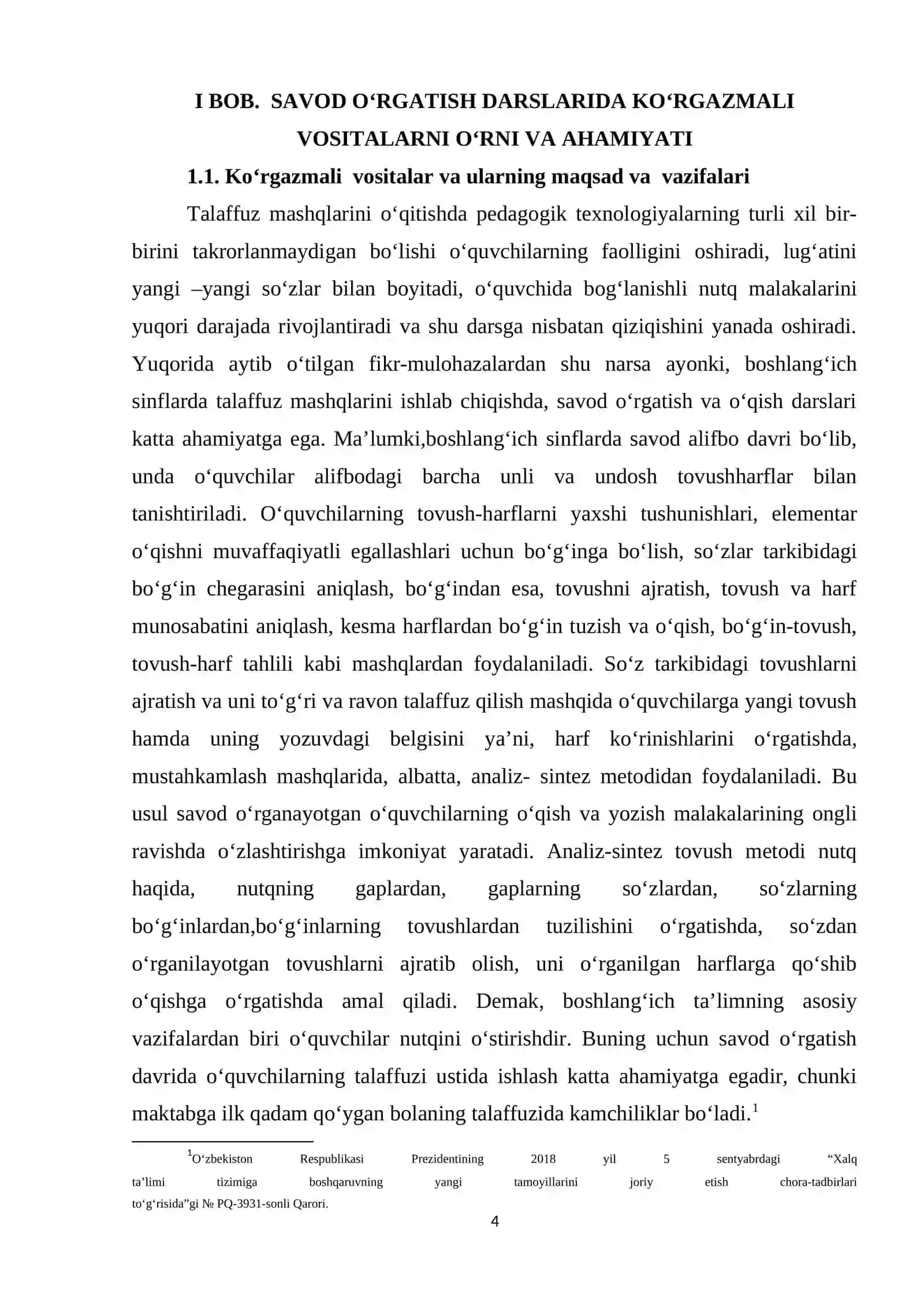 1-SINF ONA TILI VA O’QISH SAVODXONLIGI DARSLARIDA KOʻRGAZMALI VOSITALARDAN FOYDALANISH 4