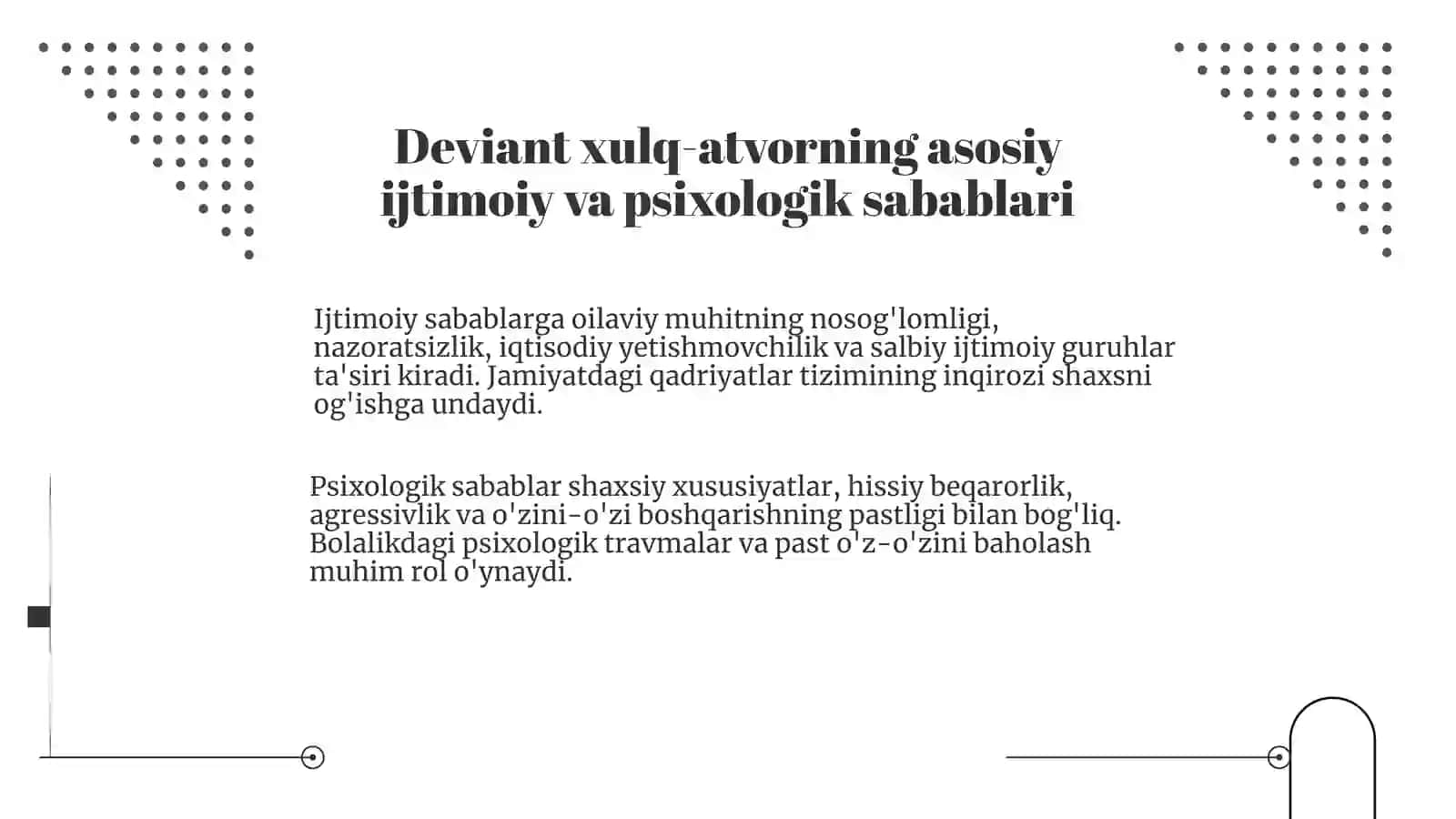Deviant xulq-atvorning ijtimoiy-psixologik millarini vadeli kvent xulq profilaktikasi masalalari 4