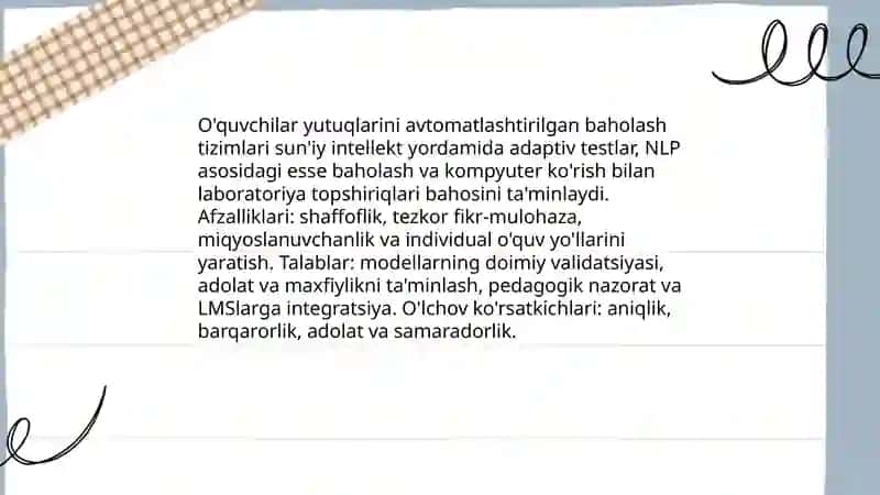 Sun'iy intellekt asosida ta'lim sifatini o'lchash imkoniyatlari 4
