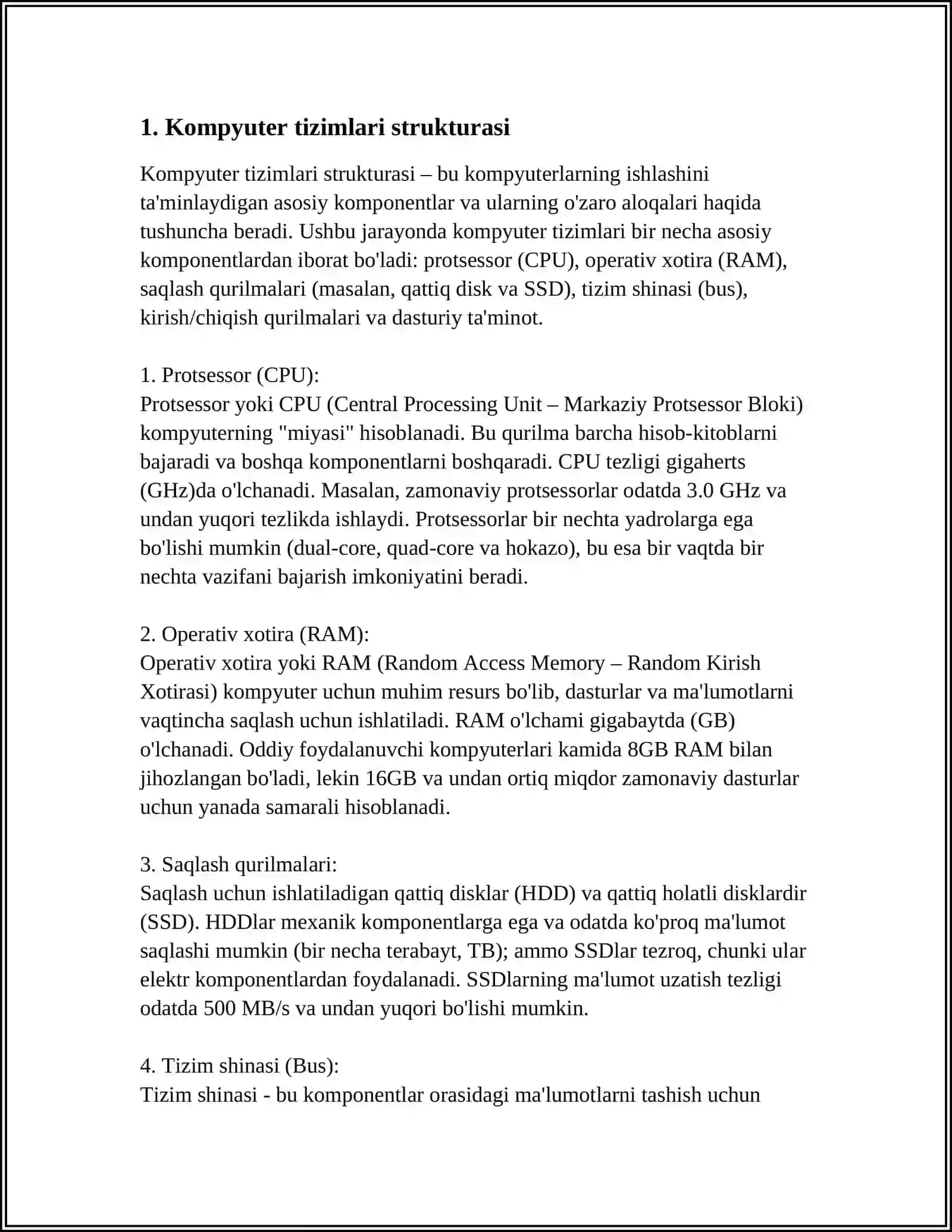 KAMYUTERLARNI KOʻP SATXLI TASHKIL ETILISHI 4