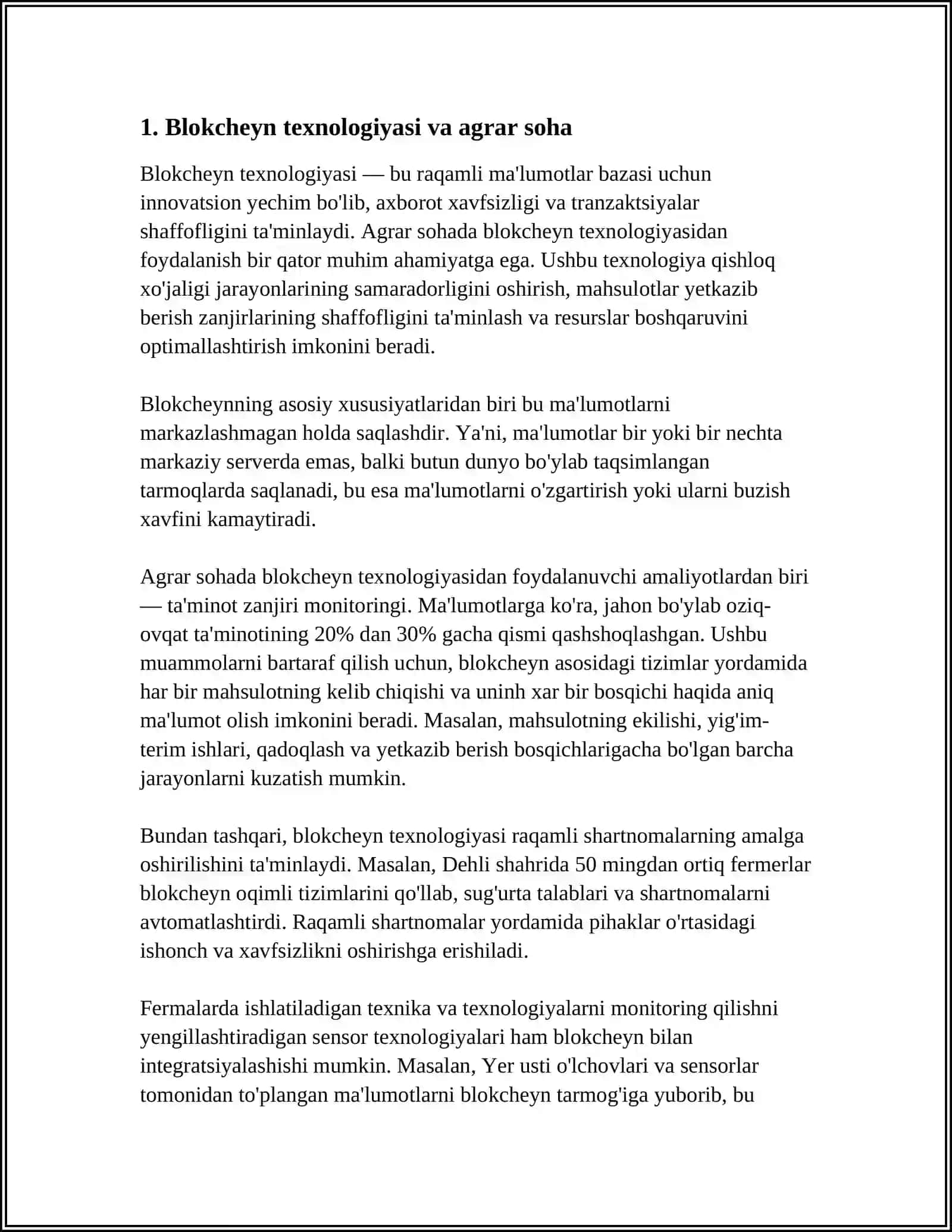 MILLIY IQTISODIYOTNI TURLI SOHALARDA BLOKCHEYN TEXNOLOGIYASIDAN FOYDALANISH YULLARI 4