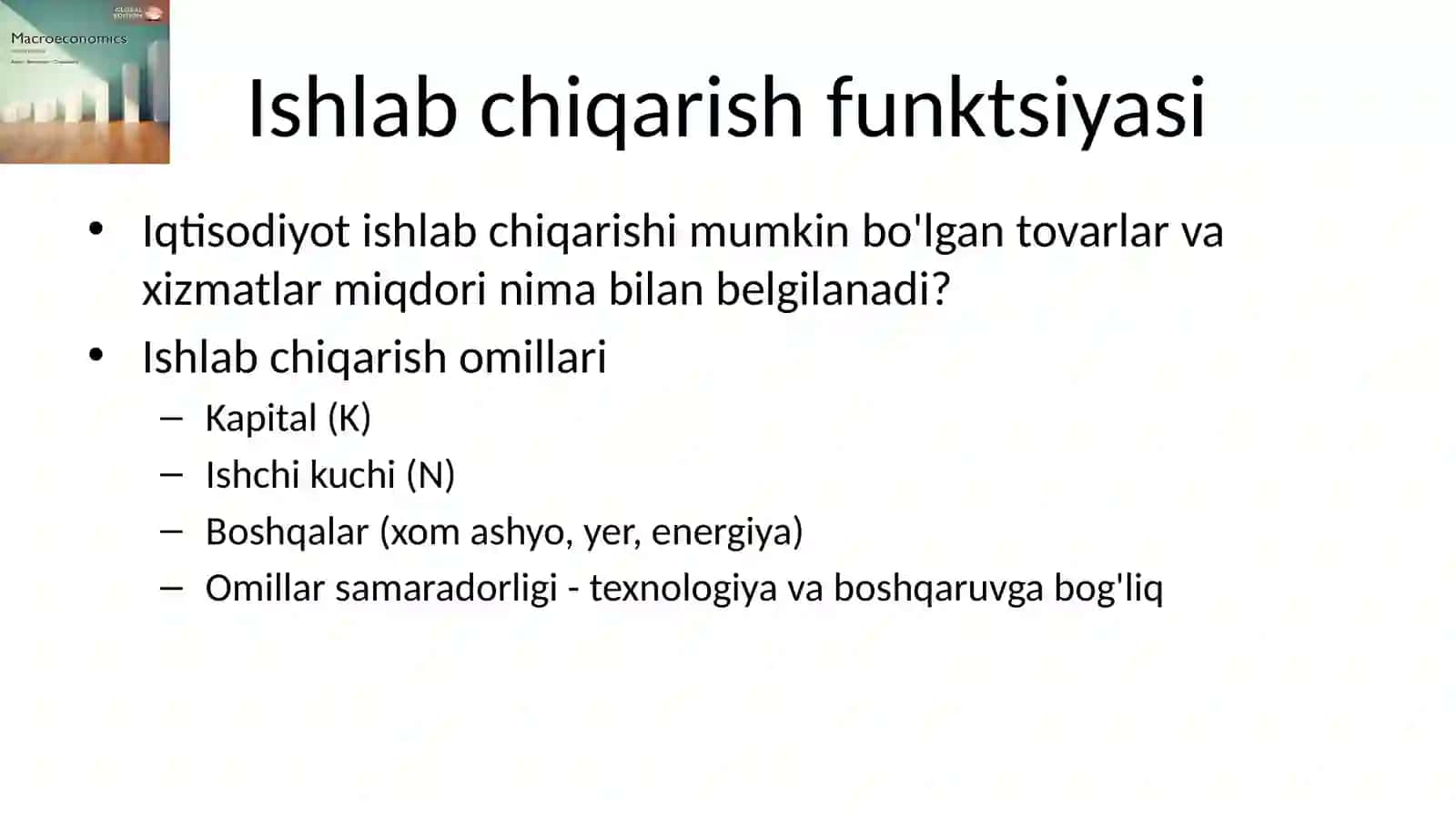 Unumdorlik, ishlab chiqarish va bandlik 4