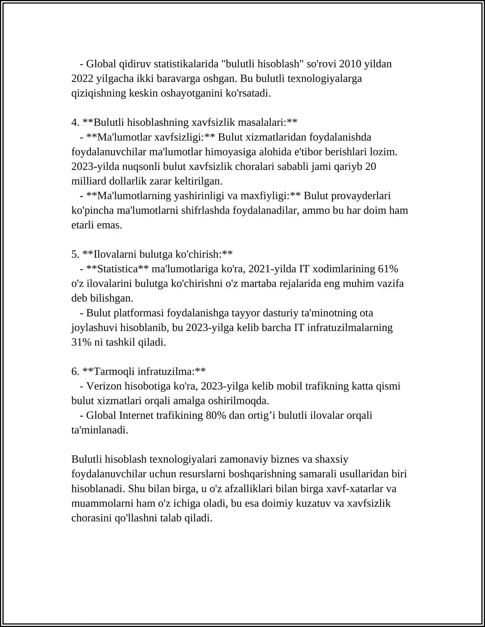 Bulutli hisoblash texnologiyalari asoslari 4