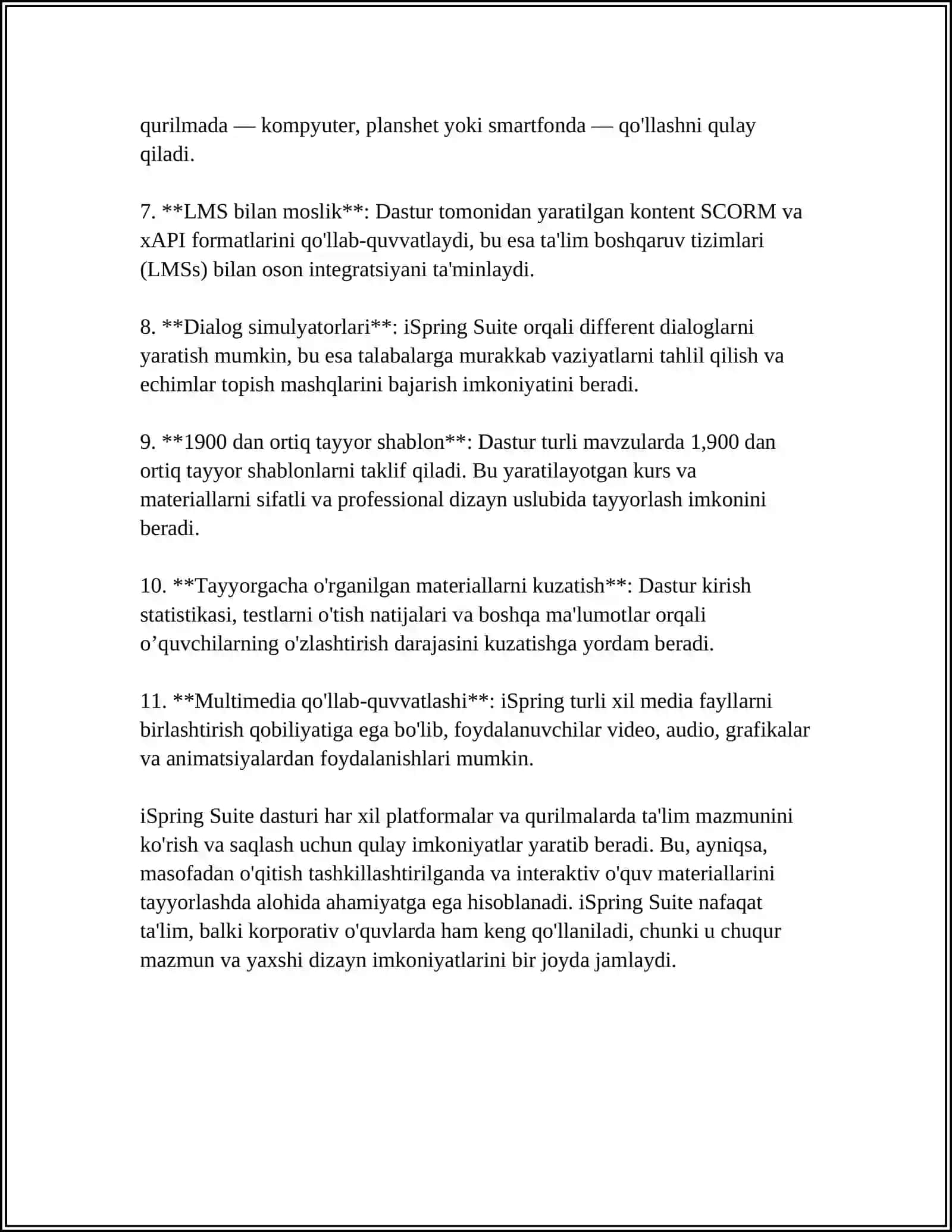 ISPRING SUITE HOT POTATOES, MYTESTX, EASY QUIZZY DASTURLARI VA ULARNING IMKONIYATLARI 4