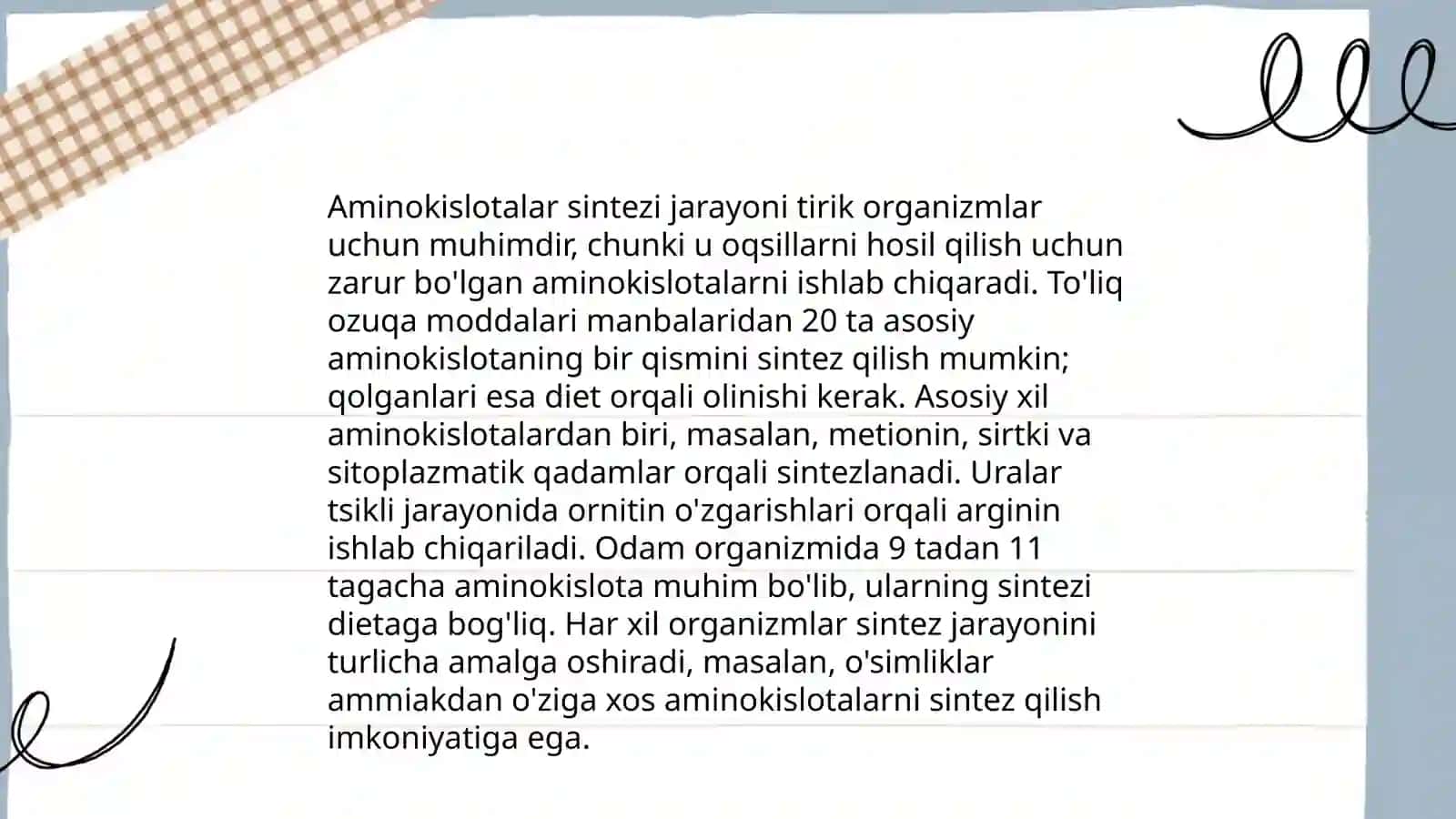 Fermentlar yordamida aminokislotalarni sintezlash 4