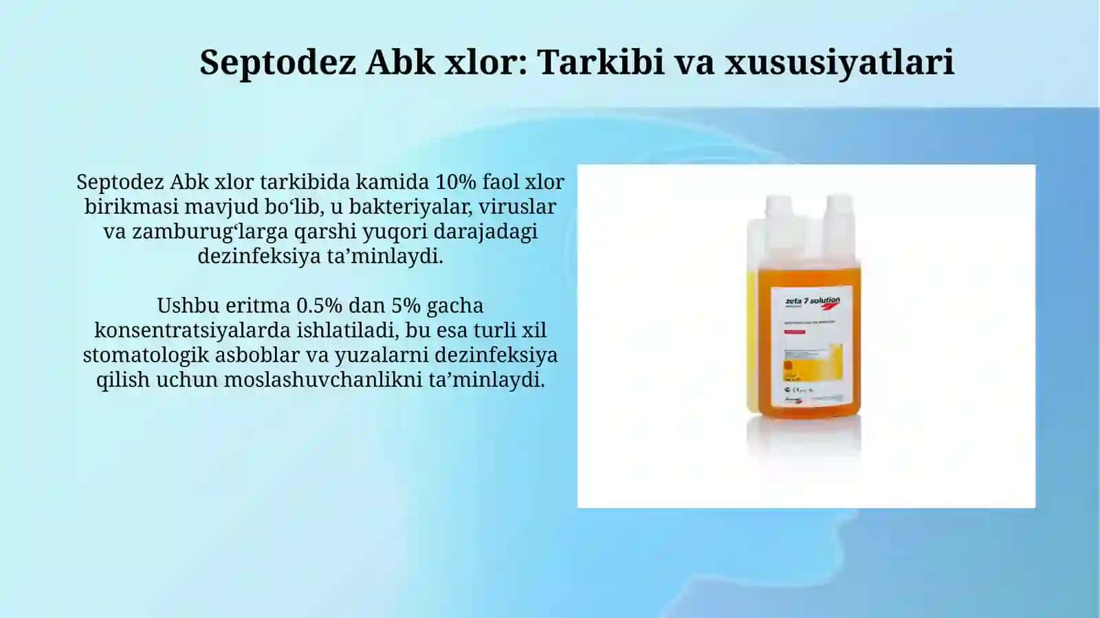 Stomatologiyada Dezinfeksiya uchuneritmalartayyorlash 4