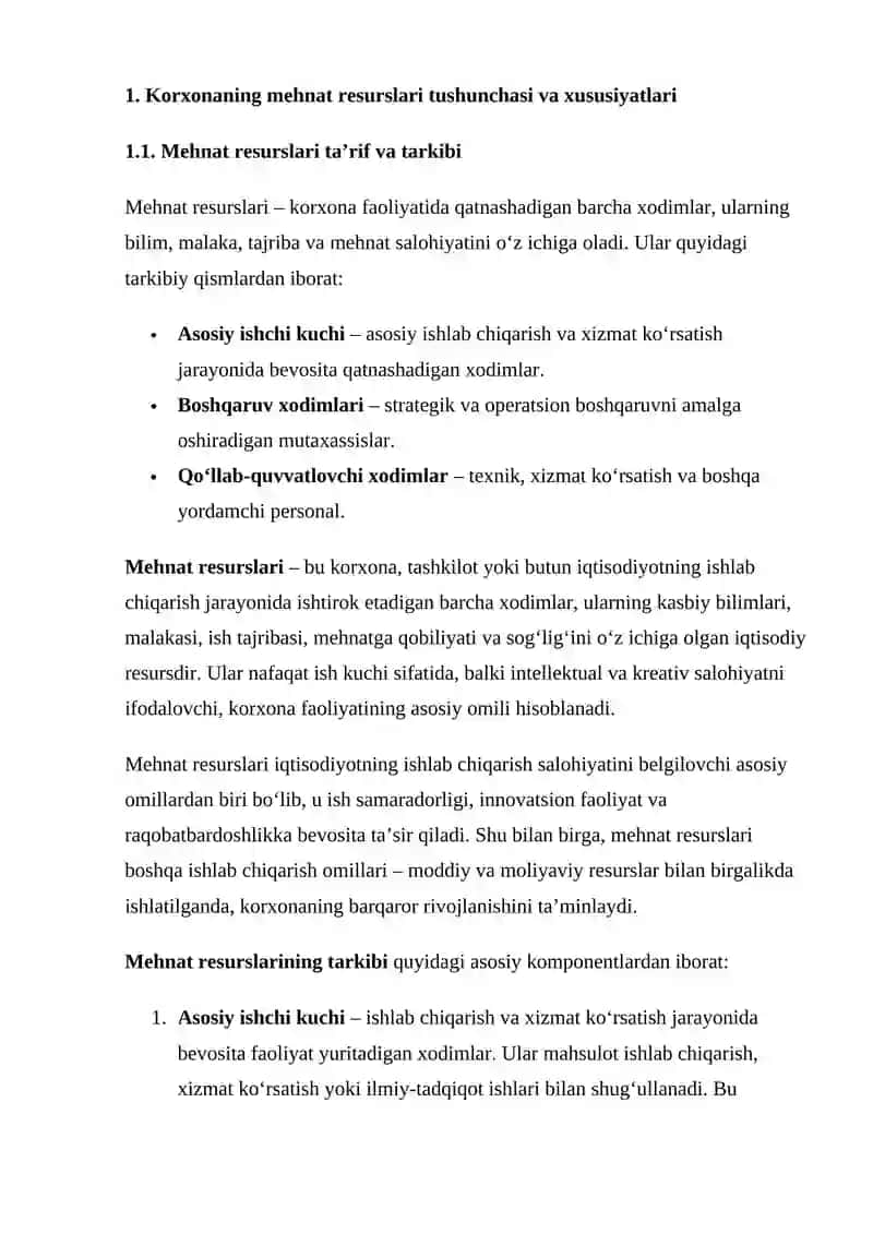 KORXONANING MEHNAT RESURSLARI 4