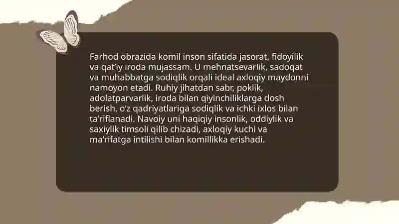 Farhod va Shirin Farhon komil inson mavzusida 4