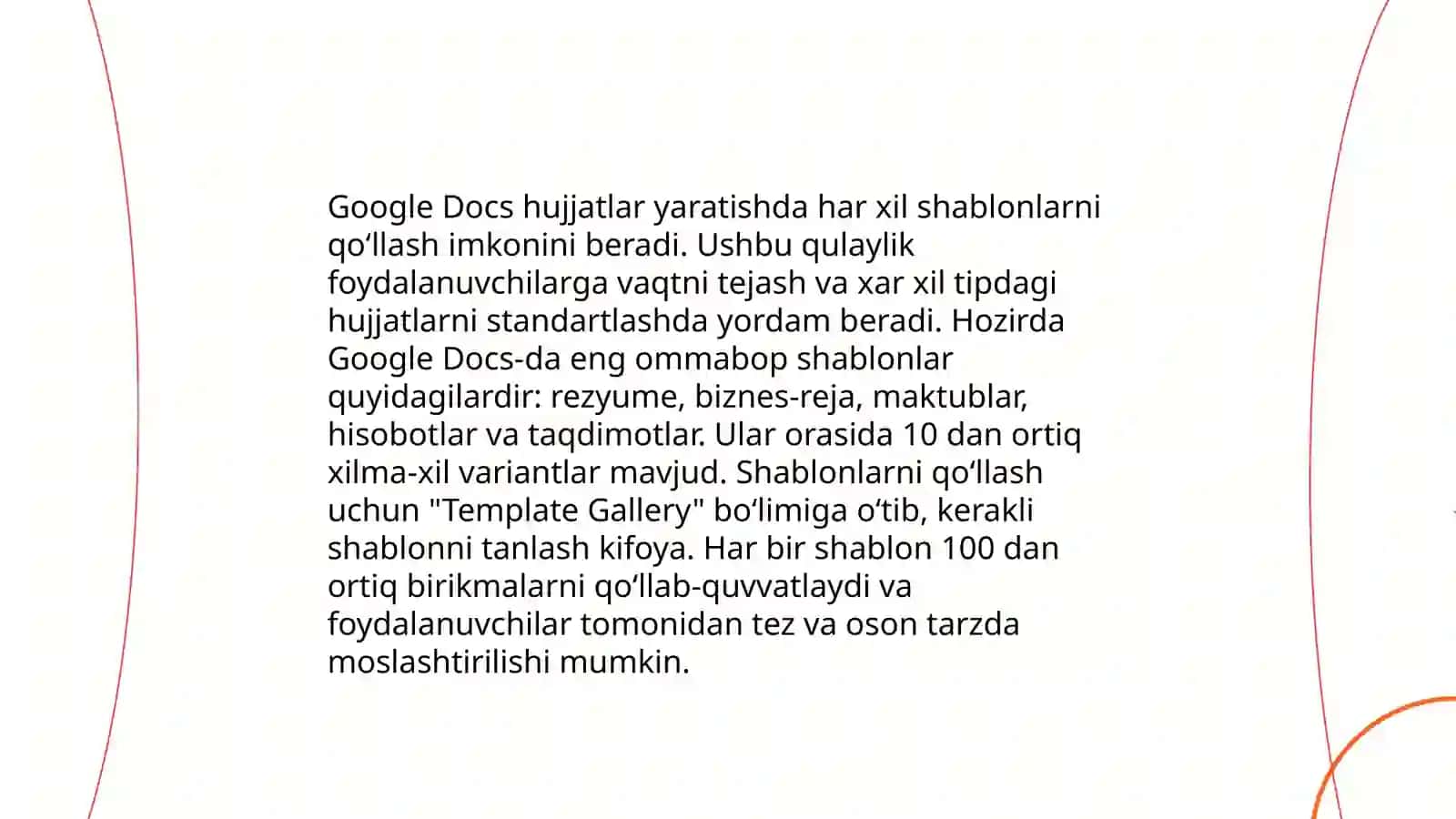 Google Docs-dagi hujjatlar bilan ishlash imkoniyatlari 4