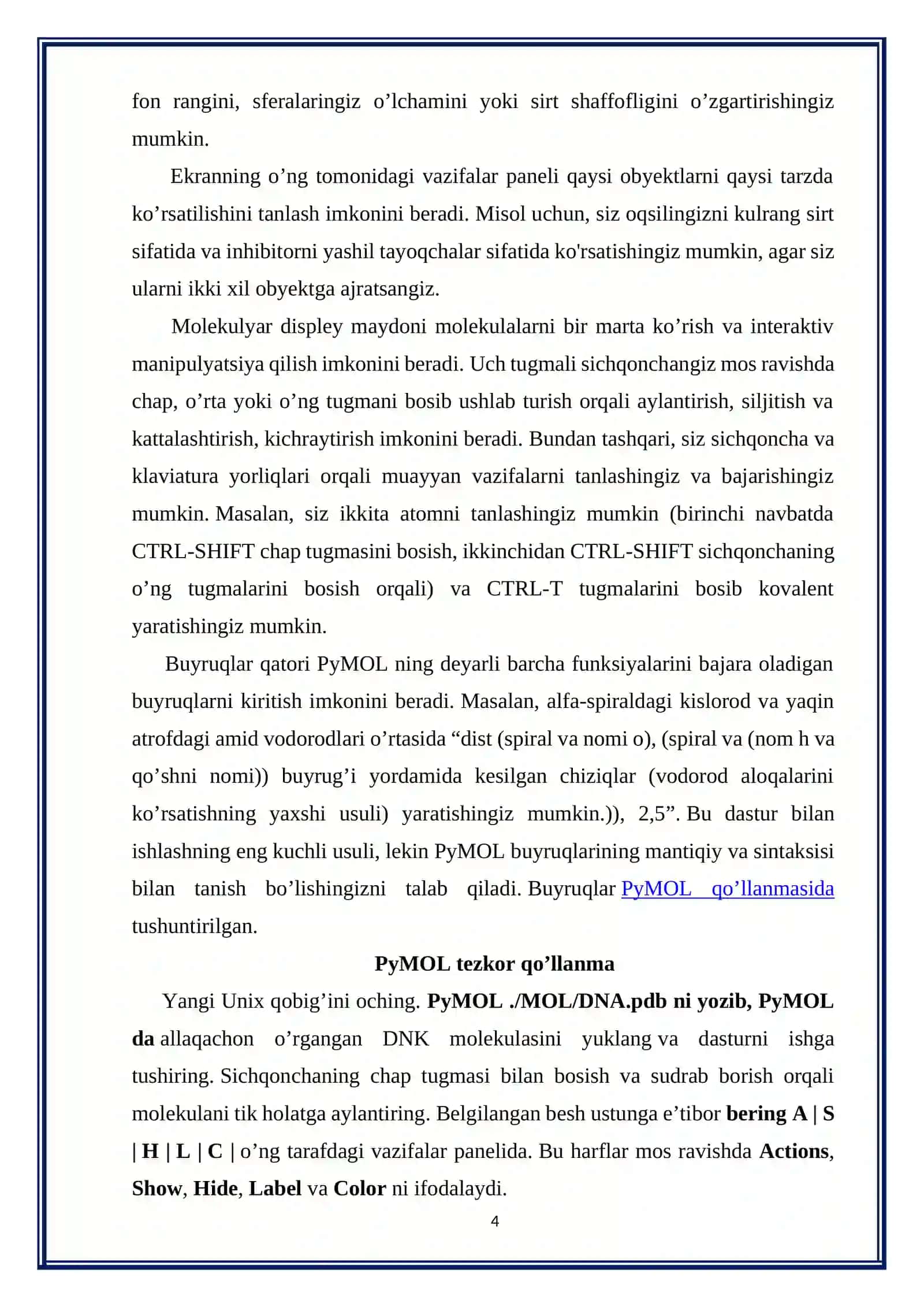 PyMOL dasturida ishlash 4