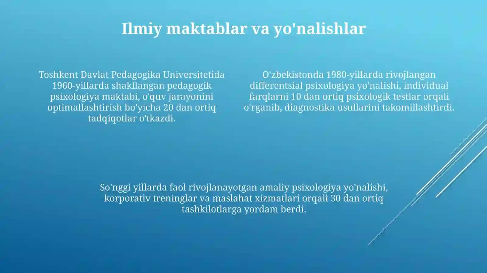 Oʻzbekistonda psixologiya fanini rivojlantirish tarixi 4