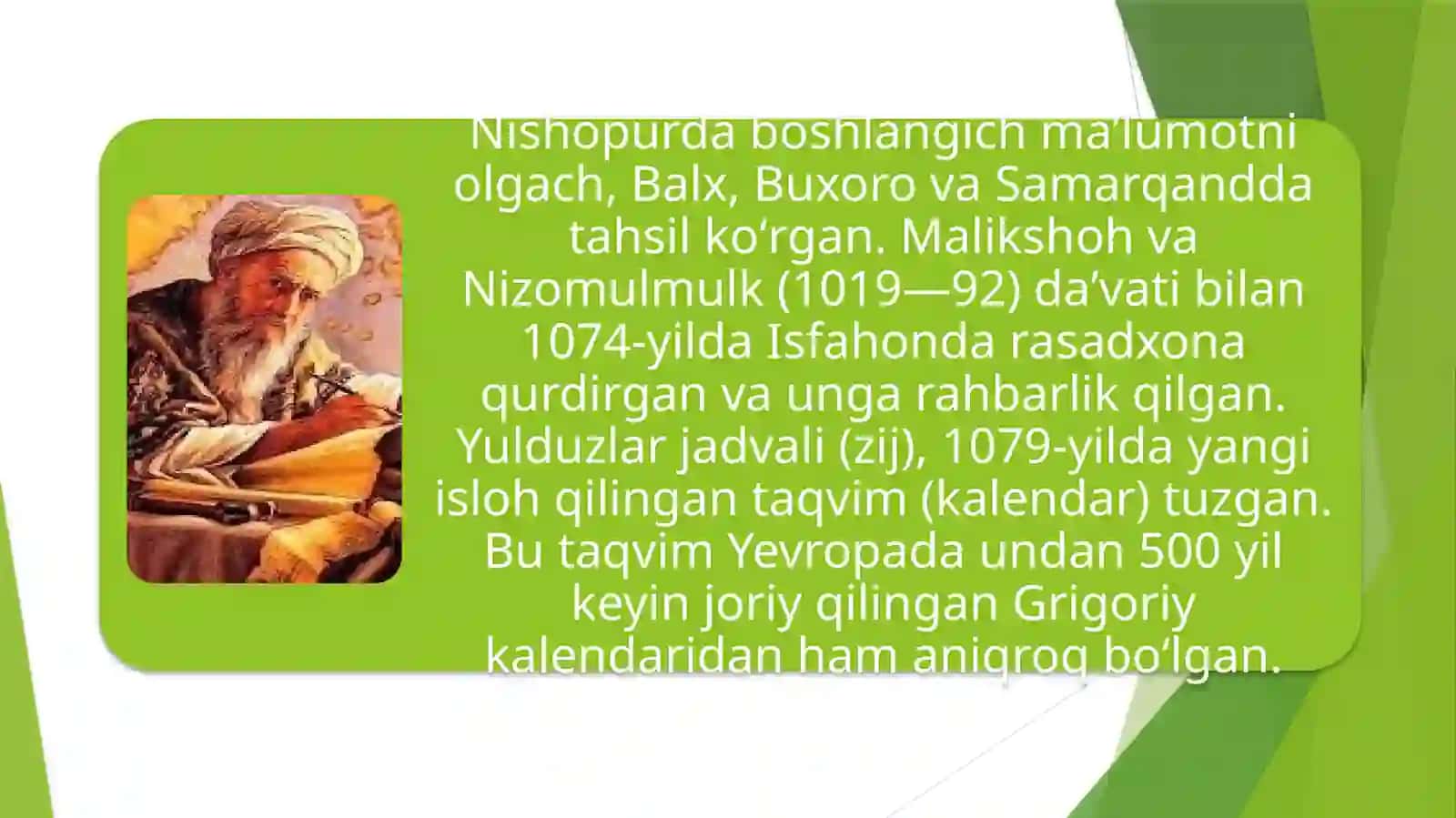 Umar Hayyomning matematikaga oid asarlari va ularning ahamyati 4