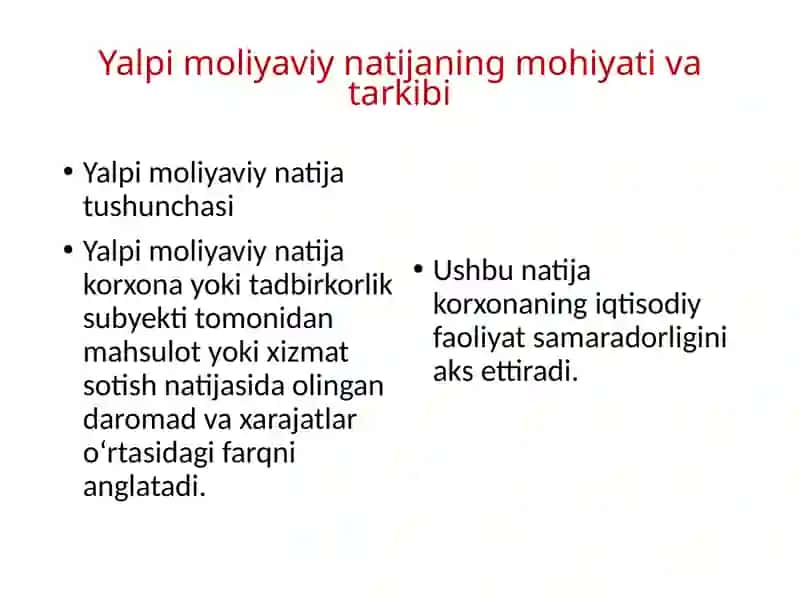 Mahsulot sotishdan ko‘rilgan yalpi moliyaviy natija va unga ta’sir etuvchi omillarning tahlili 4