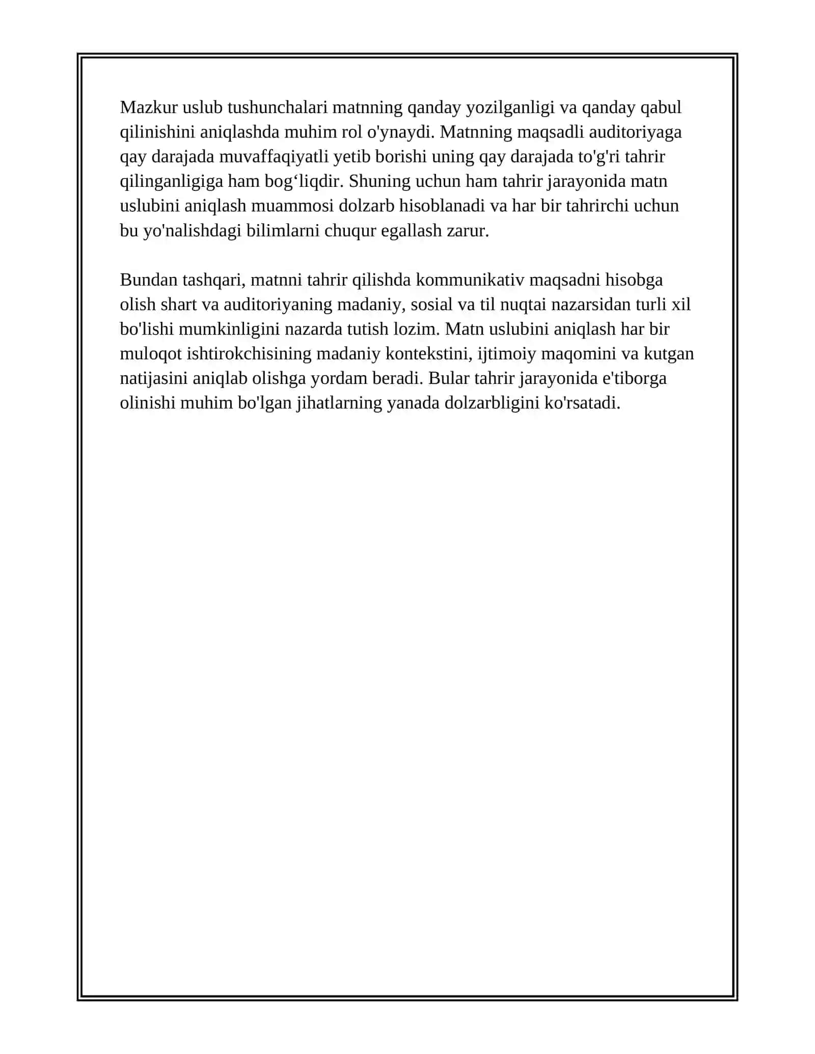 MATN USLUBINI ANIQLASHNING TAHRIRGA ALOQADORLIGI 4