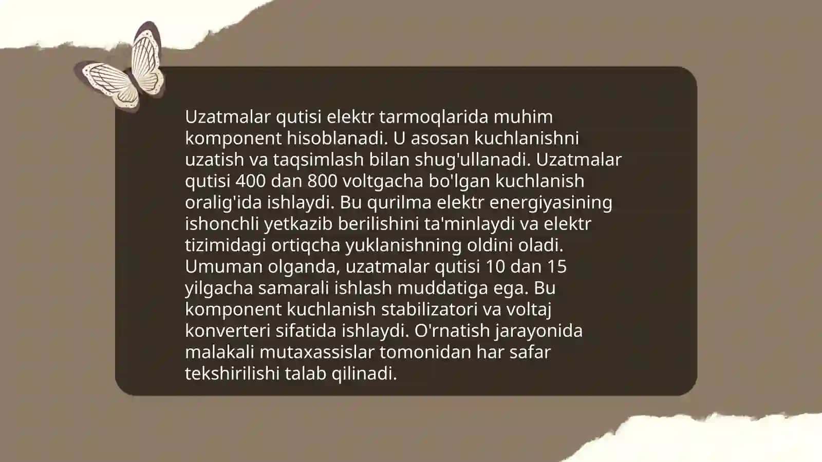 Uzatmalar qutisi va taqsimlash qutisi 4