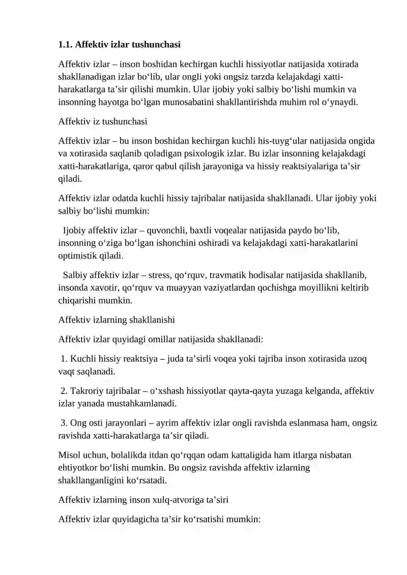 Affektiv izlarni tashxislash. Assotsiativ tajriba 4