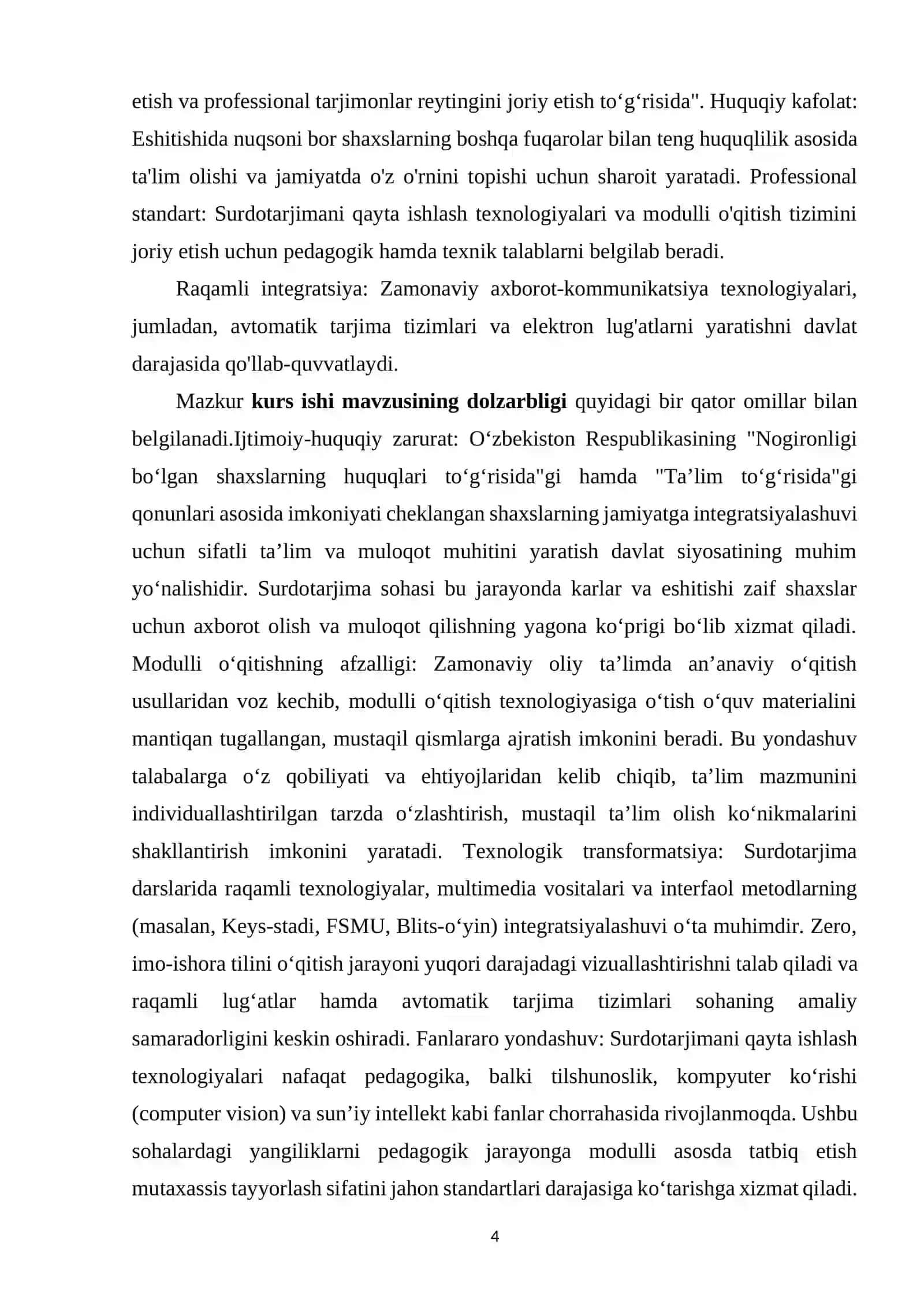 SURDOTARJIMONLIK FANIDA MODULLIK O‘QITISH METODLARI 4