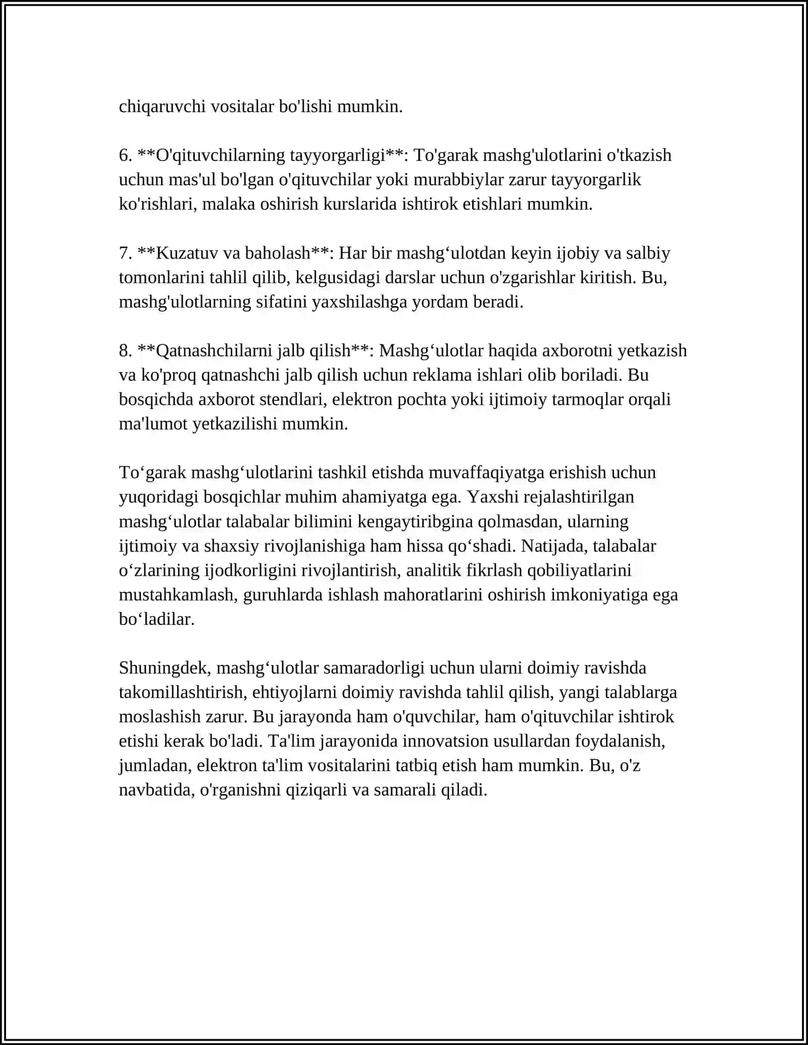 MATEMATIKADAN TÔGARAK ÔN MINUTLIKLAR KONKURS BELLASHUVLAR VA MASHĞULOTLARNI TAYYORLASH VA OʻTKAZISH METODIKASI 4