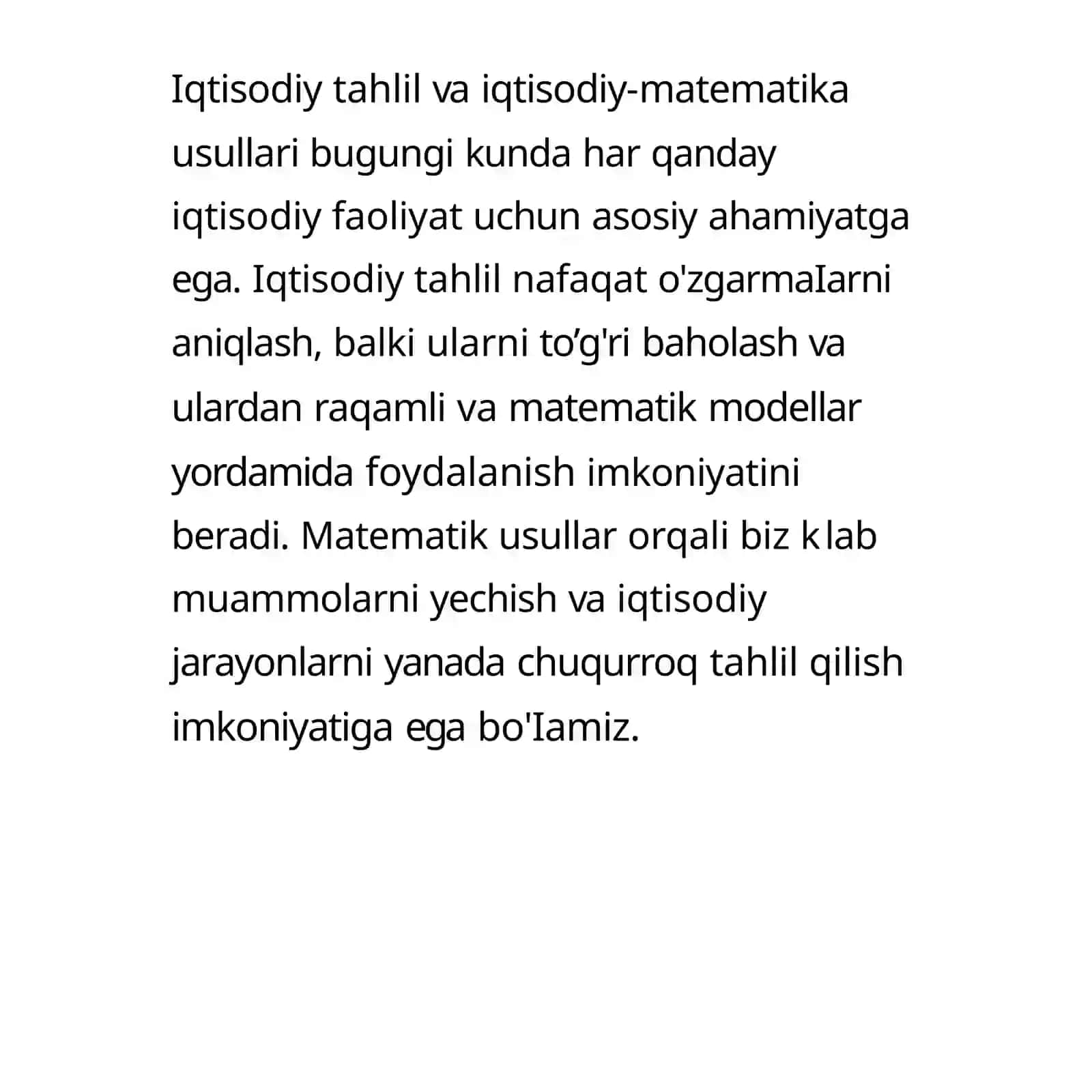 Iqtisodiy tahlil fanidan – Iqtisodiy tahlilda iqtisodiy-matematik usullarning zarurligi 4