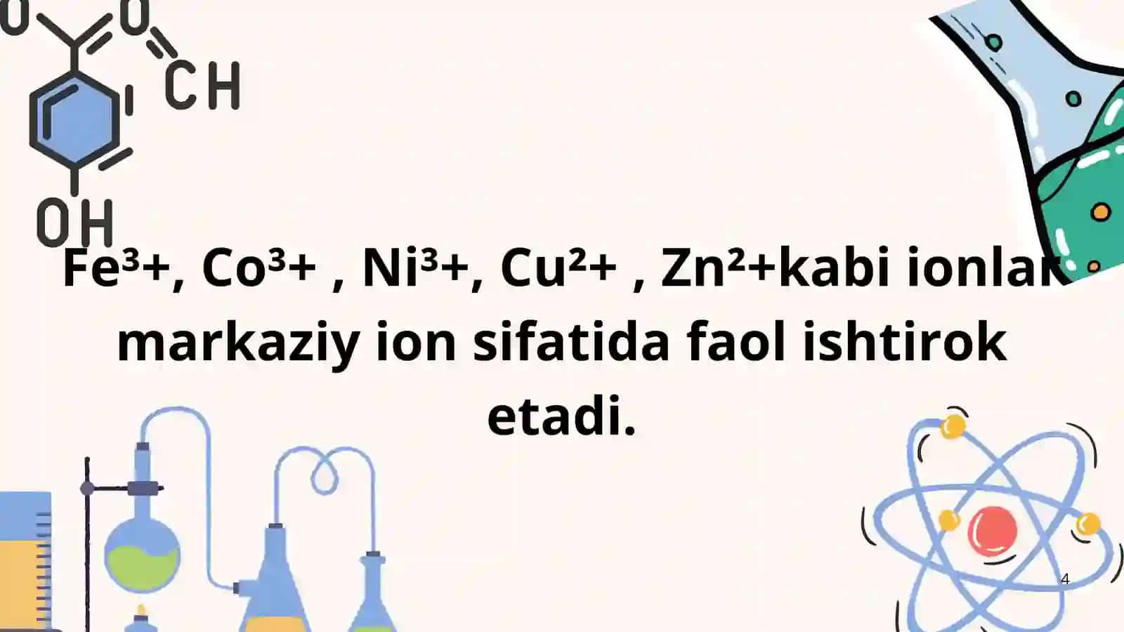 Markaziy ion vakant orbitallarining gibridlanishi 4