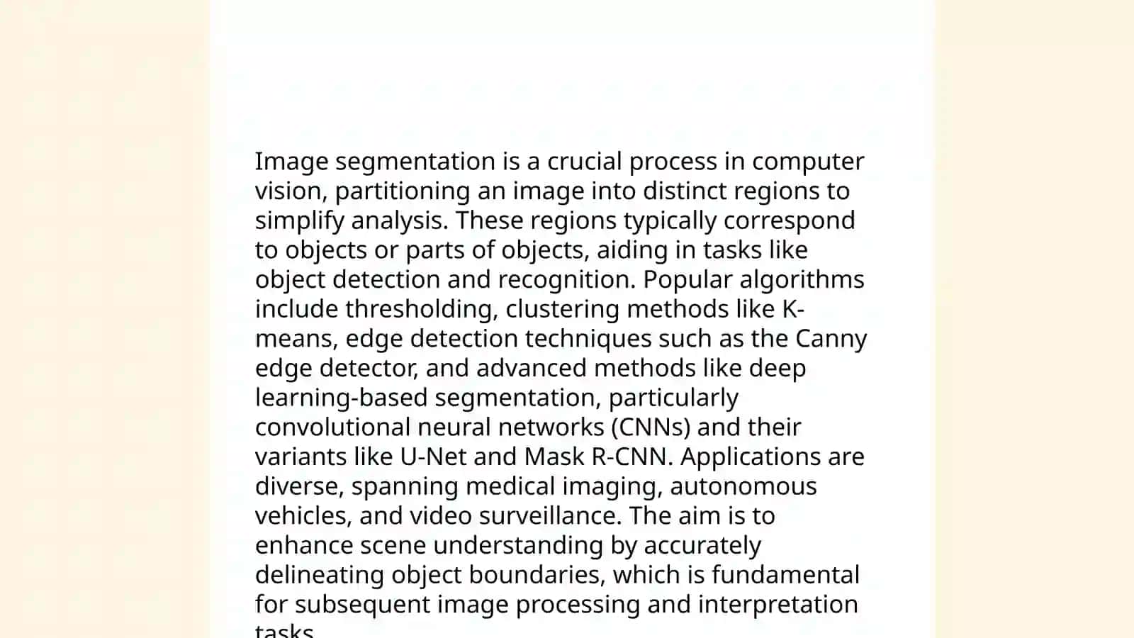 Vision system Application of artificial Intelligence 4