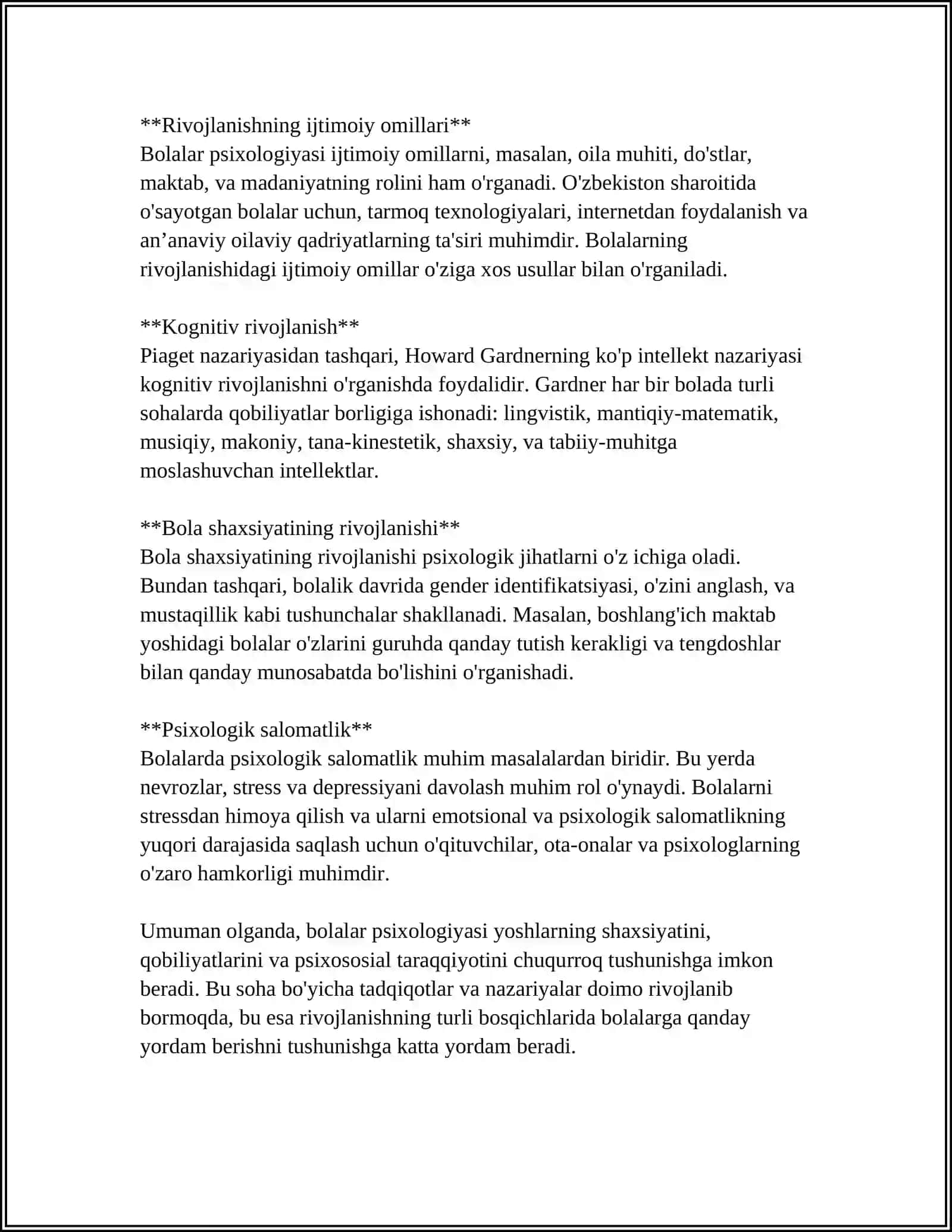 TURLI YOSHDAGI BOLALARNING PSIXOLOGIK RIVOJLANISH QONUNIYATLARINI OʻRGANISH 4