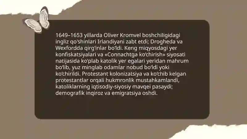 XVI-XIX asrlarda Irlandiya va Shotlandiyada masalasi 4
